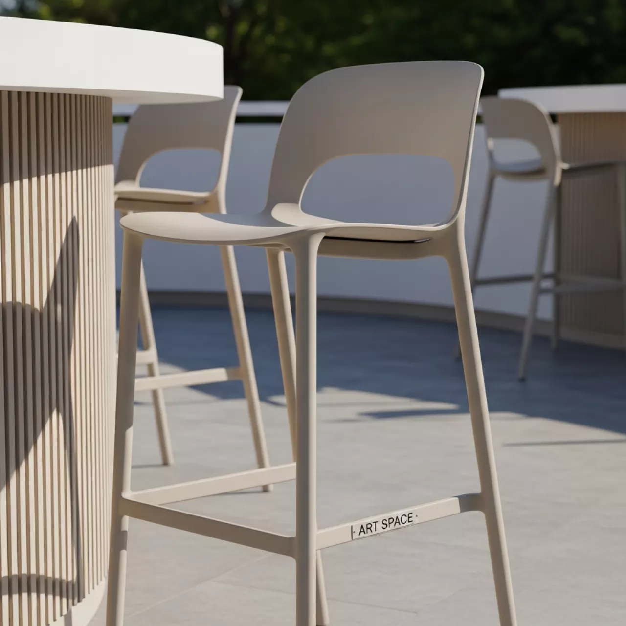 Аренда Стул полубарный пластиковый Wave лен в санатории «Русь» — ART SPACE