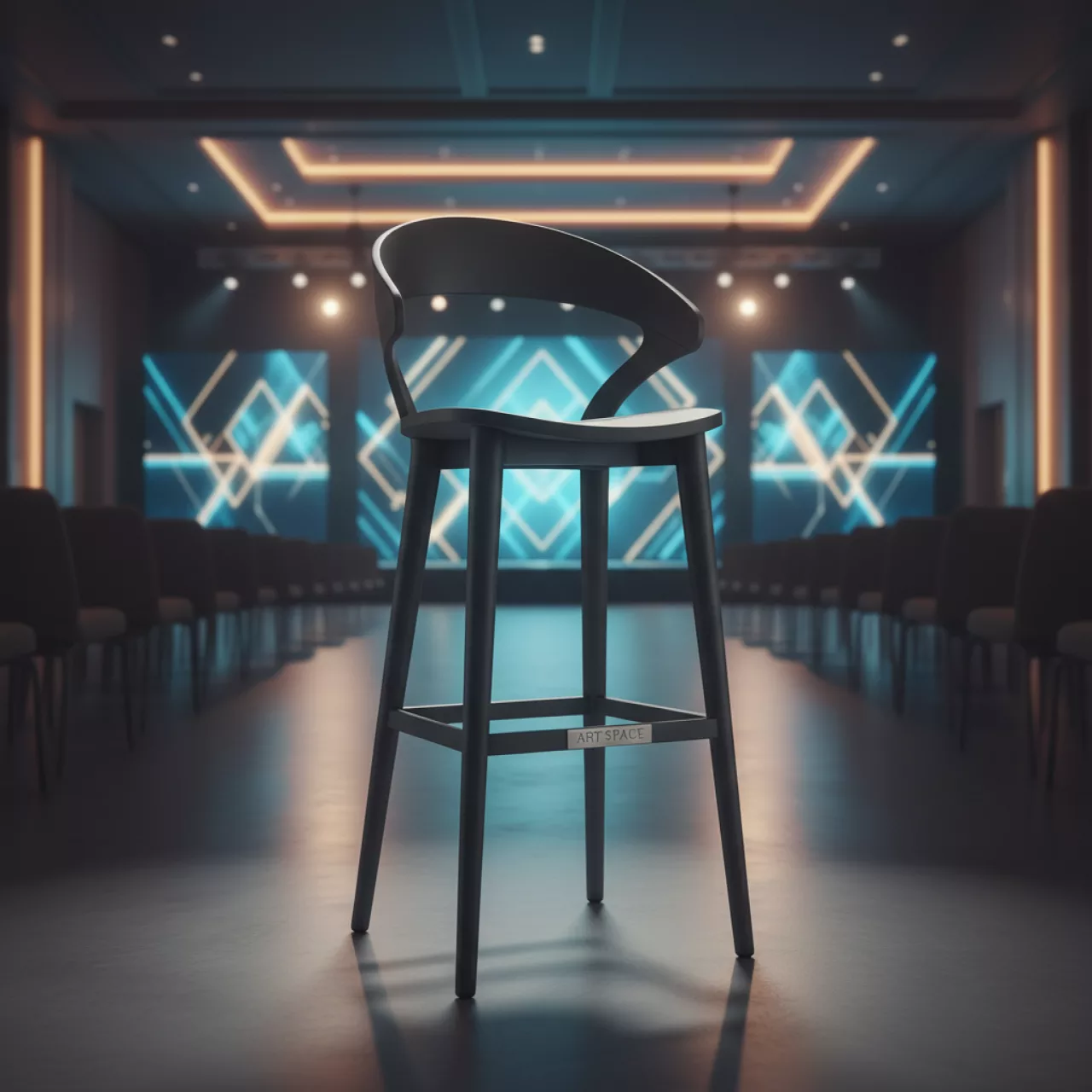 Аренда Стул полубарный Такер графит деревянный в Pullman Sochi Centre — ART SPACE