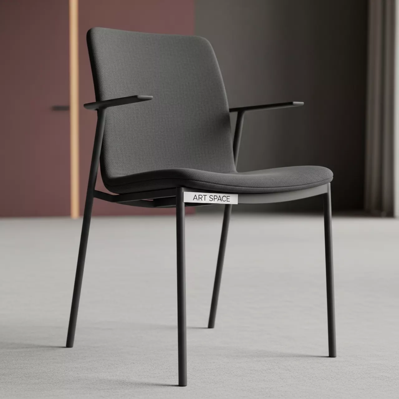 Аренда Стул Прометей каркас из стали темно серый RAL муар ткань темно серая в гранд-отеле «Жемчужина» — ART SPACE