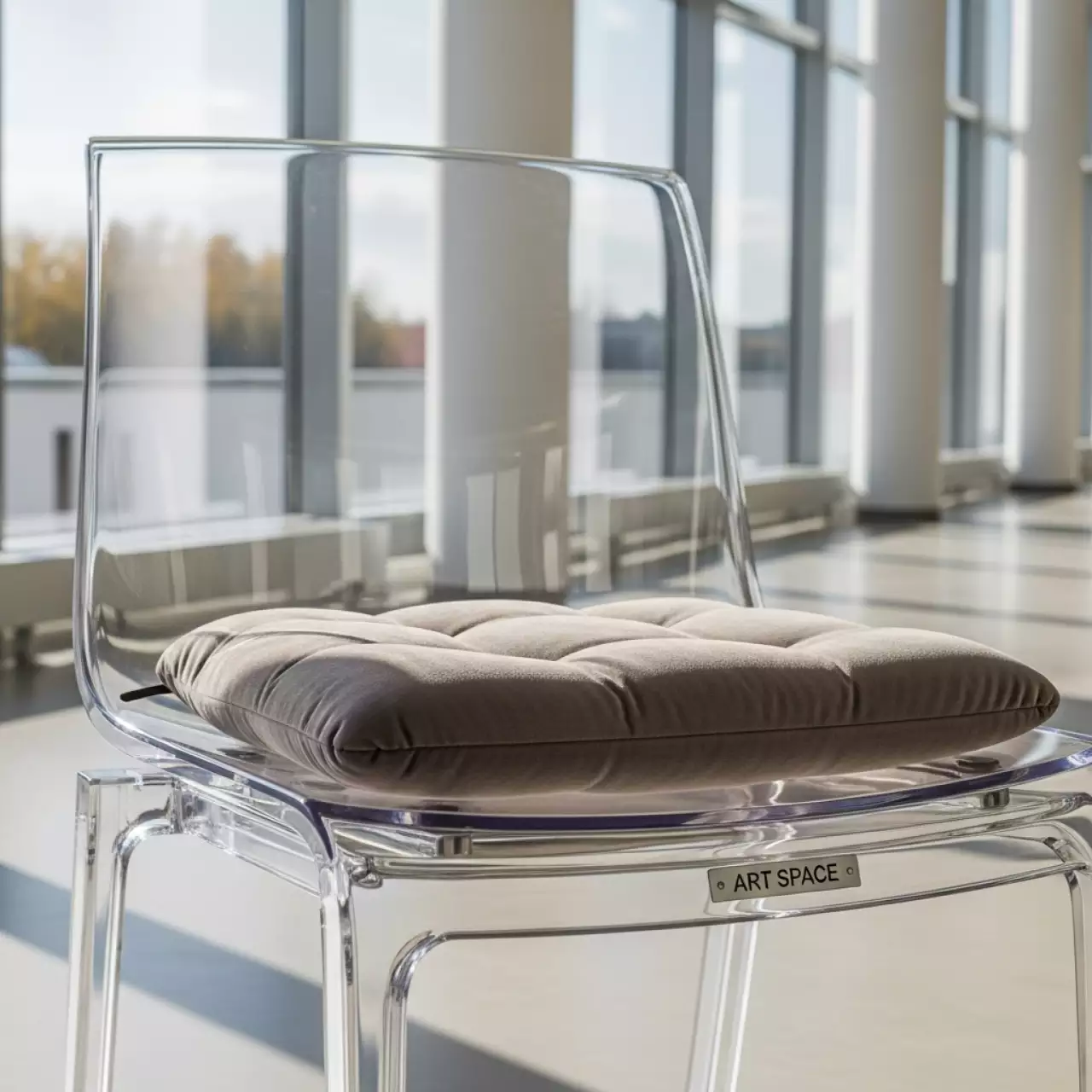 Аренда Стул прозрачный с подушкой цвета пыльный инжир бархат ХЭМПСОН в санатории «Октябрьский» — ART SPACE