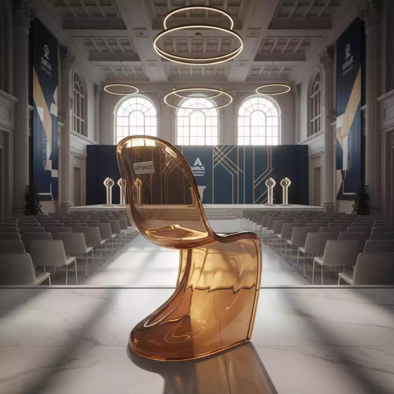 Аренда Стул прозрачный Сиеста Контракт янтарный в Университете «Сириус» — ART SPACE