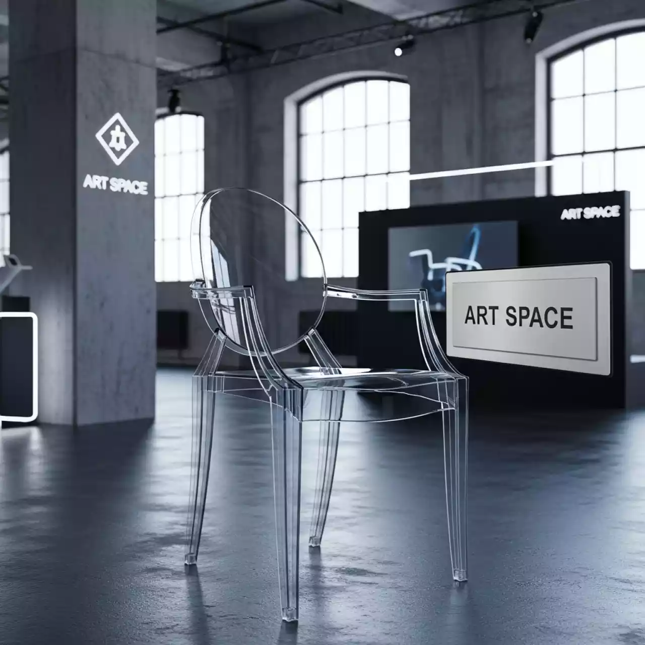 Аренда Стул прозрачный Victoria Ghost New в лофте «Студия 21» — ART SPACE