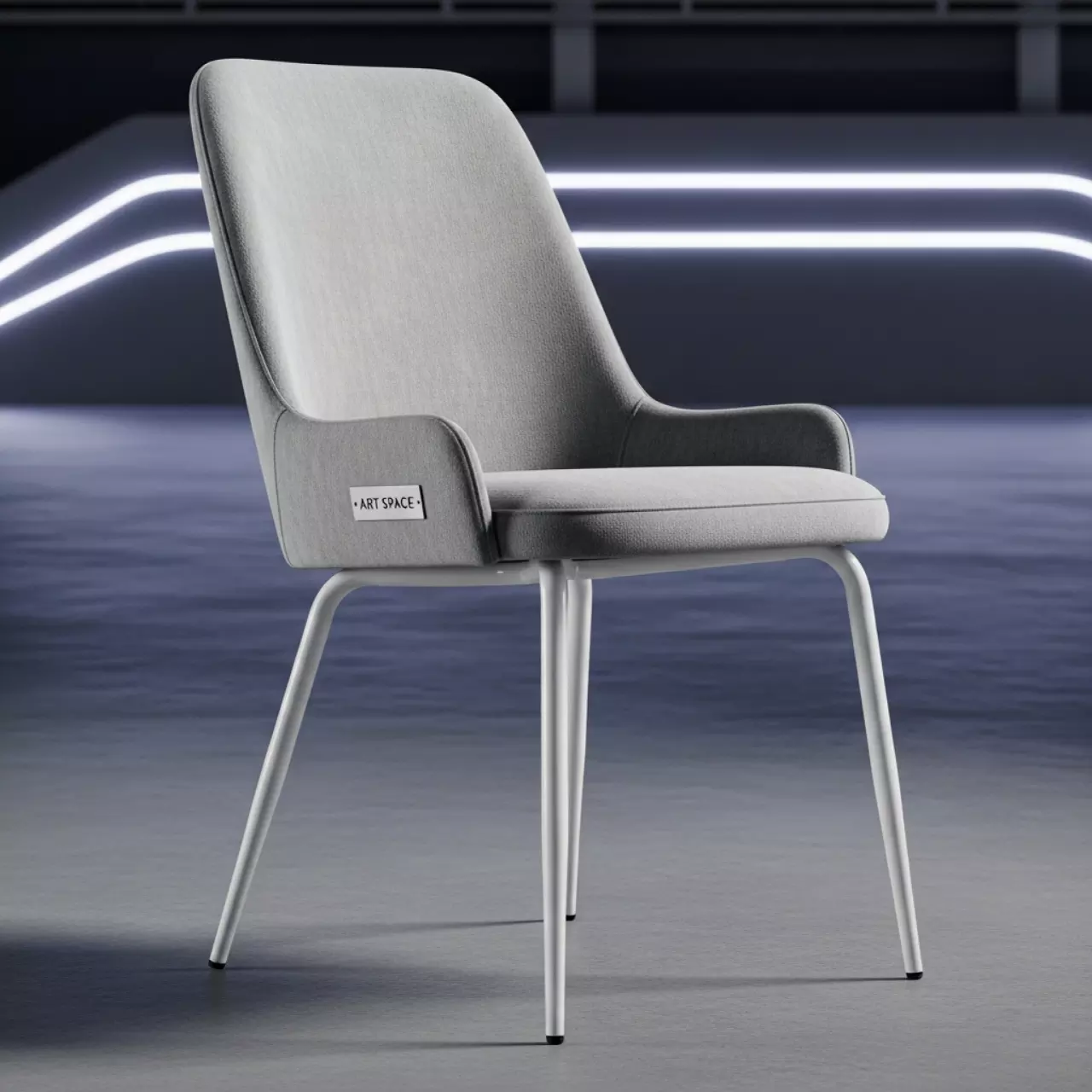 Аренда Стул R микровелюр светло серый белые ножки в ледовой арене «Шайба» — ART SPACE