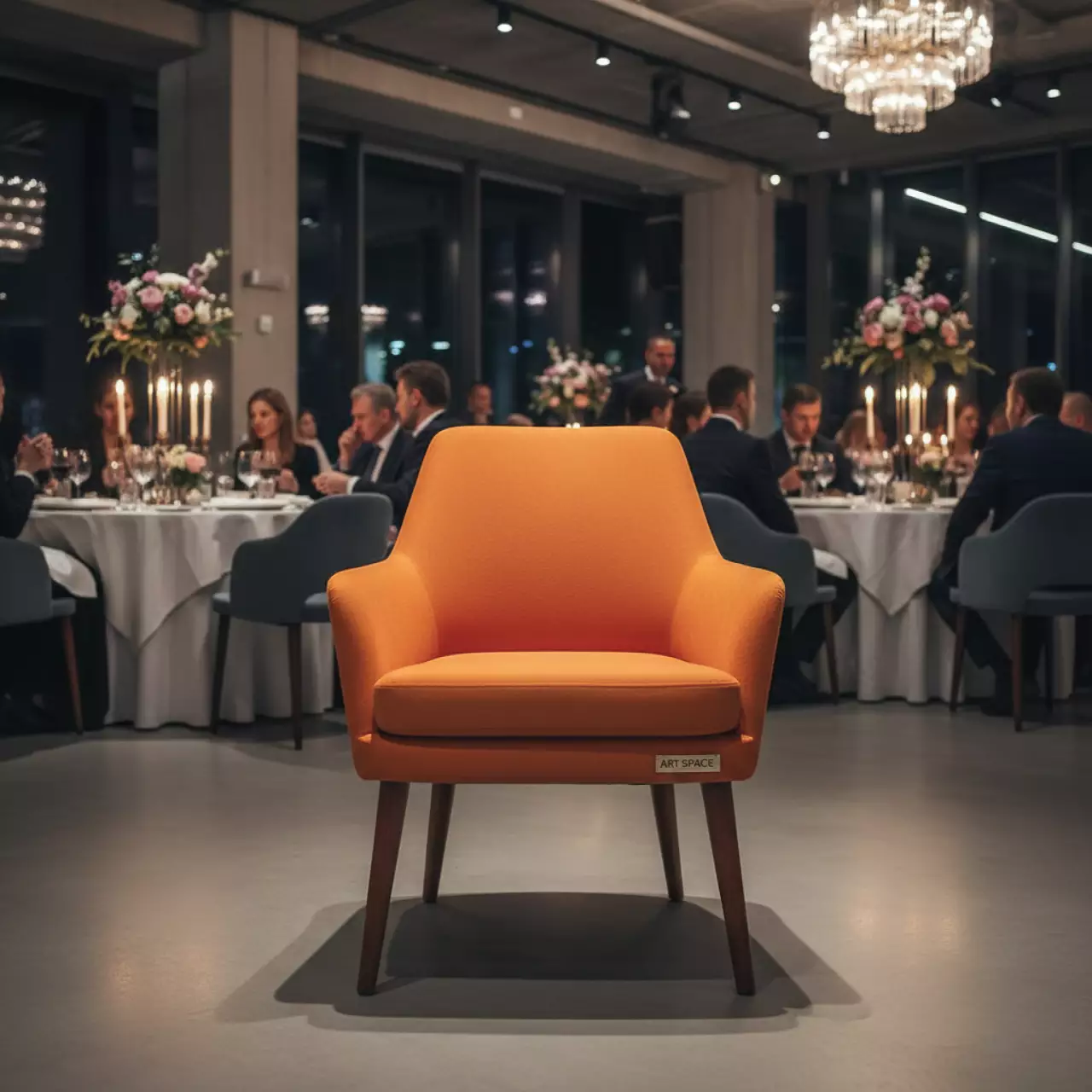 Аренда Стул Race на ножках оранжевый в ресторане «Баран-Рапан» — ART SPACE