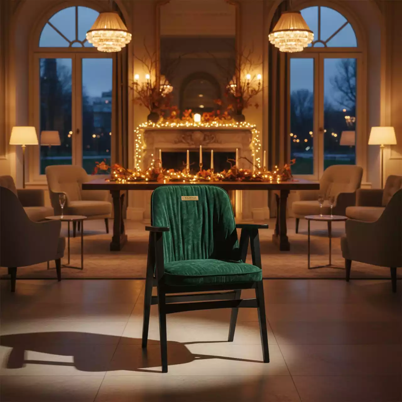 Аренда Стул раскладной Clack мягкая спинка велюр Velutto ножки бук черная морилка в Radisson Collection Paradise — ART SPACE