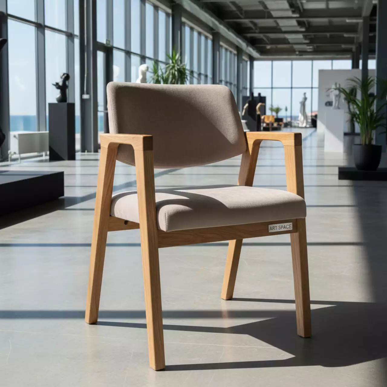 Аренда Стул раскладной Clack велюр буковый каркас морилка светлый орех в комплексе Sea Galaxy — ART SPACE