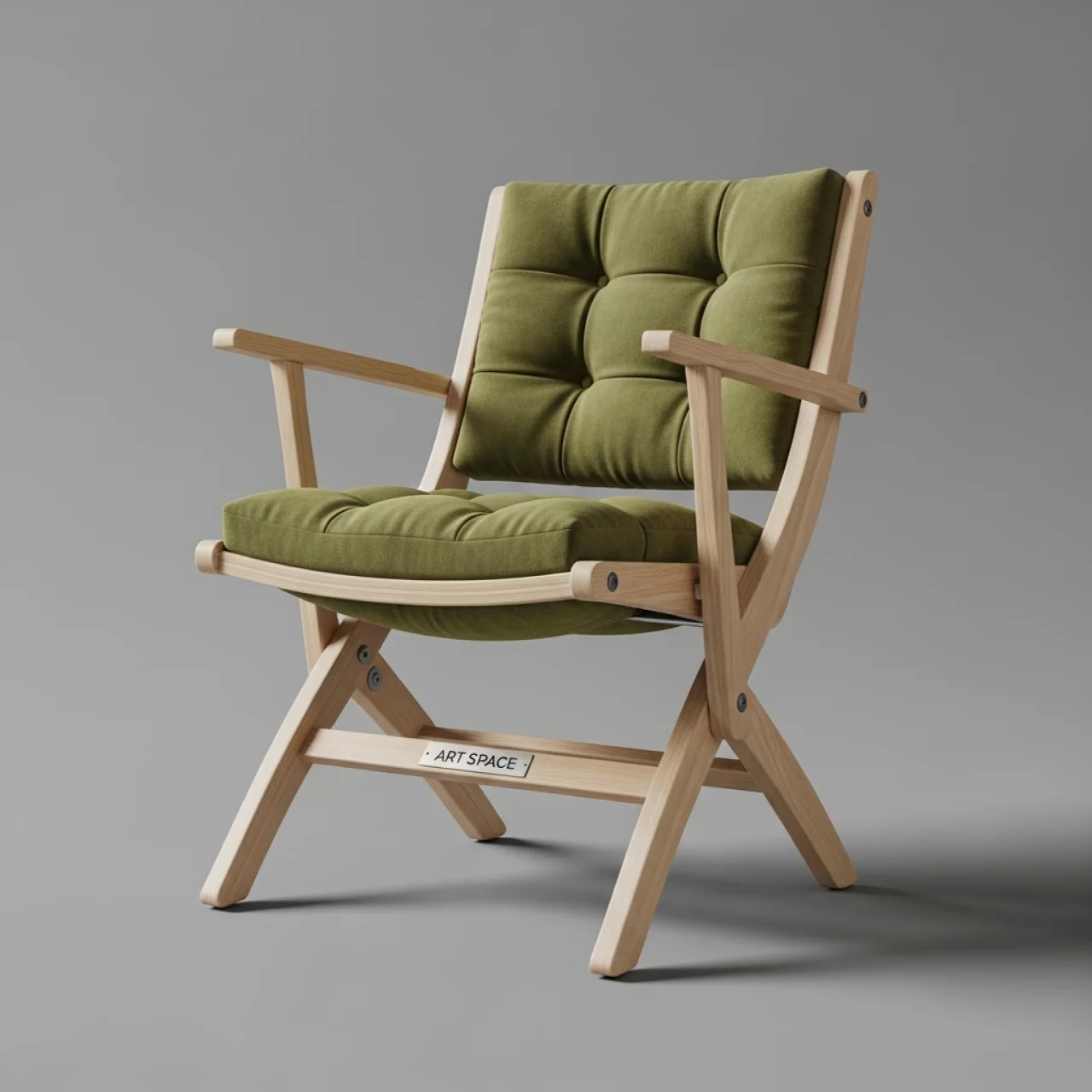 Аренда Стул раскладной Clack велюр каркас бук светлый орех на арене «Фишт» — ART SPACE