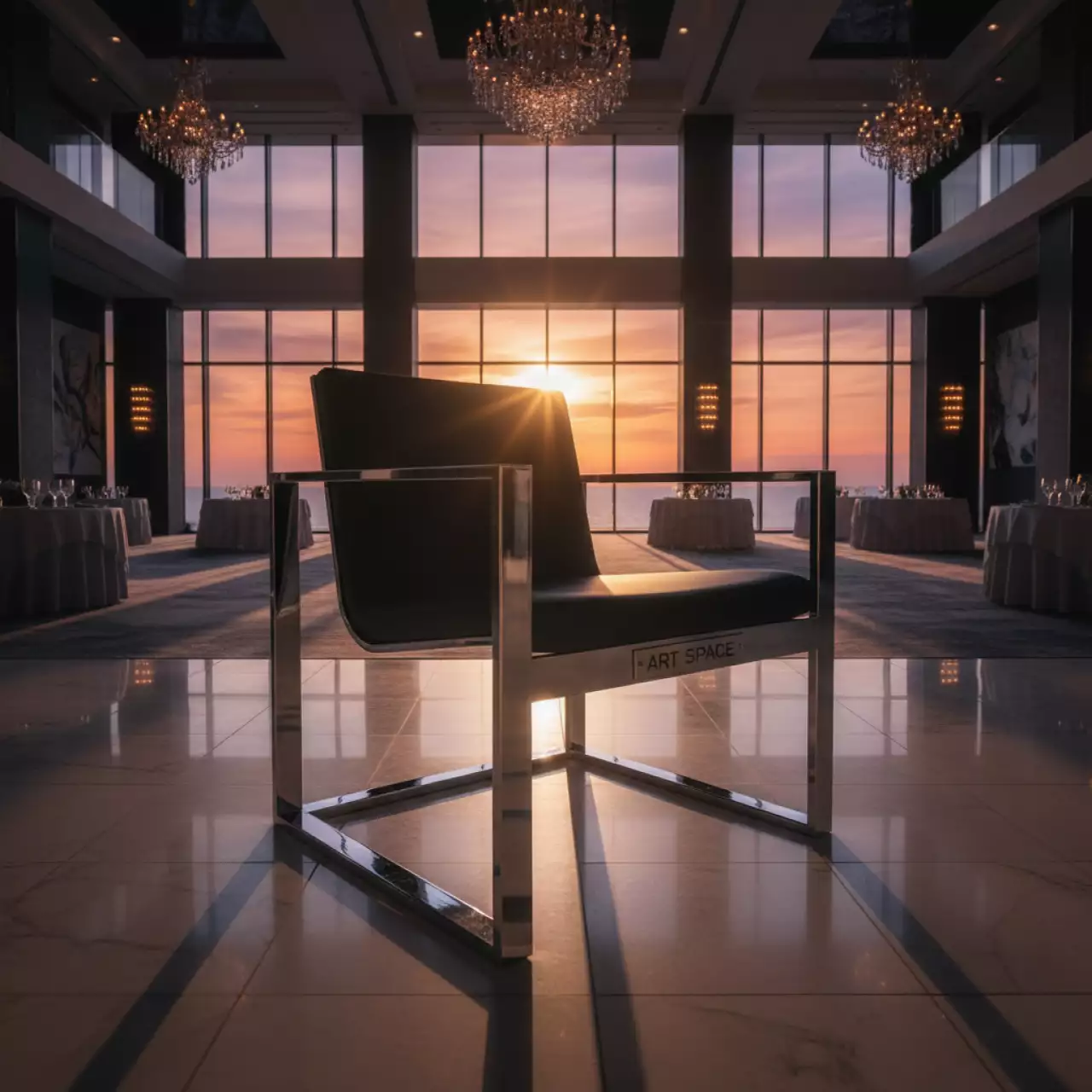 Аренда Стул Rhythm черный каркас хром в Pullman Sochi Centre — ART SPACE