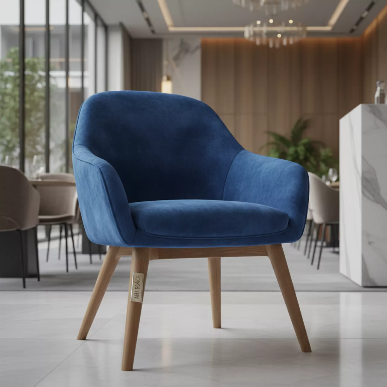 Аренда Стул Ricco велюр Velutto ножки бук светлый орех в Mantera Supreme — ART SPACE