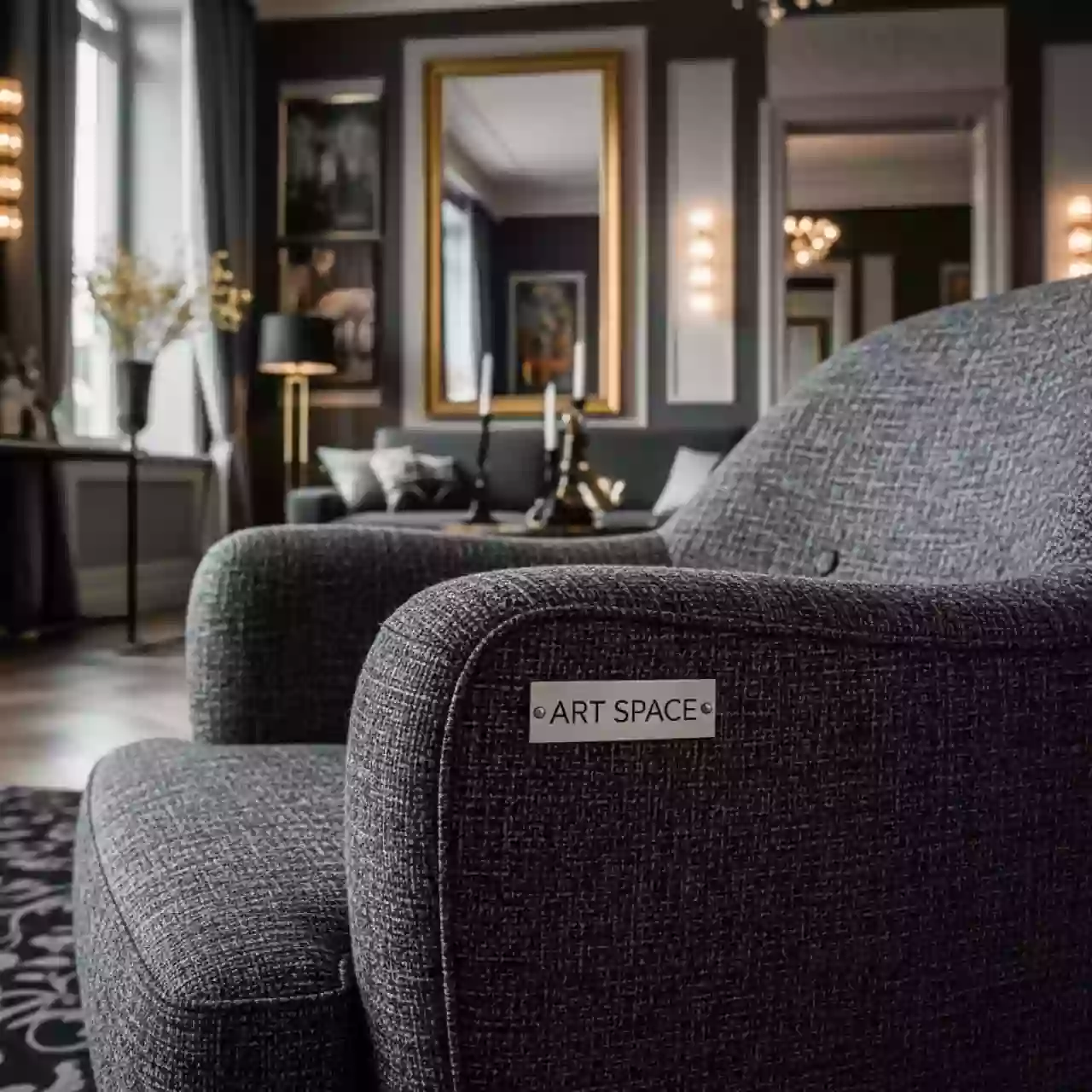 Аренда Стул Rich серый черная ткань на вилле «Анна» — ART SPACE