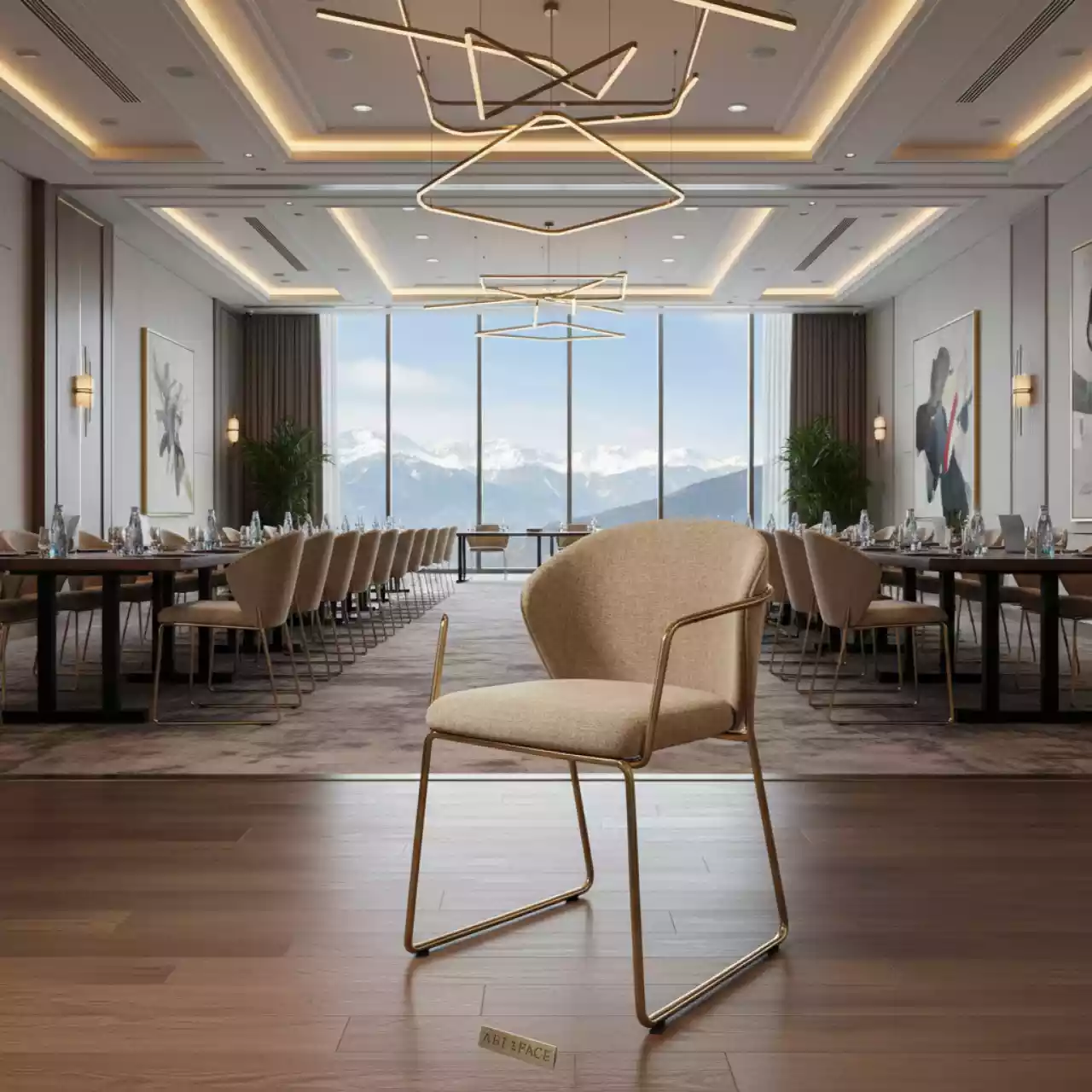 Аренда Стул рогожка Montreal золотой Квин в Sochi Marriott Krasnaya Polyana — ART SPACE