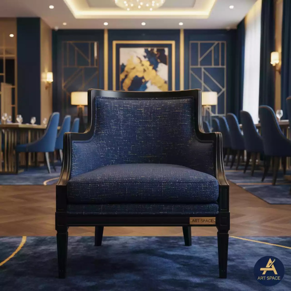 Аренда Стул Роквелл рогожка Шерлок каркас черная морилка в Grand Karat Sochi — ART SPACE