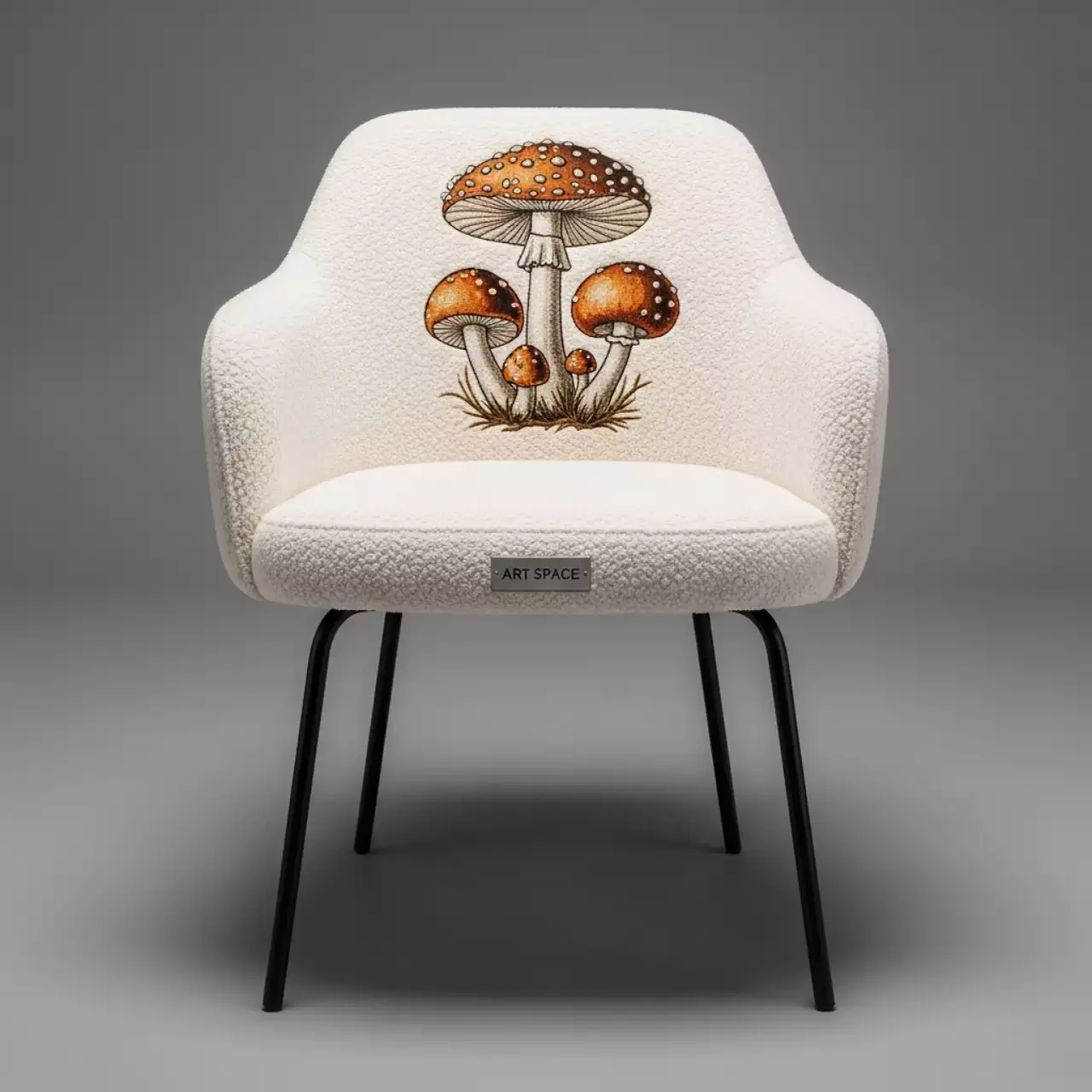 Аренда Стул Роквелл вышивка грибы велюр Teddy в VK Stadium Sirius — ART SPACE
