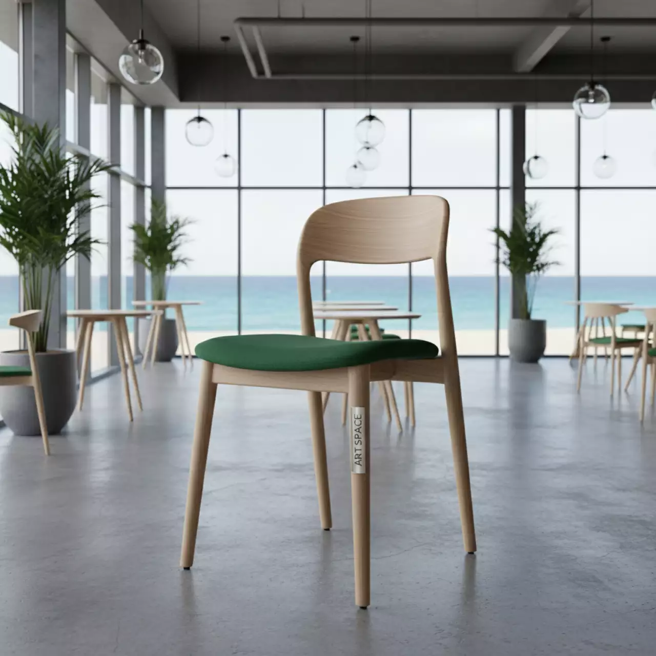 Аренда Стул RoyalFamily Nico Нико зеленый в ресторане «Магеллан» — ART SPACE