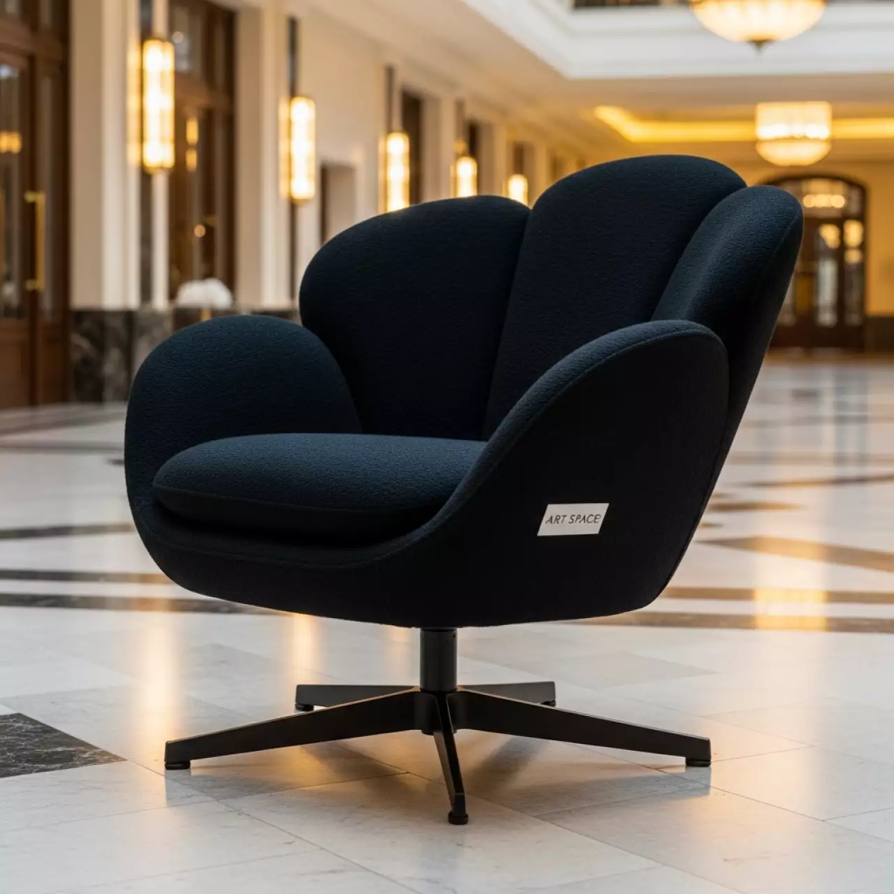 Аренда Стул Роза на поворотном основании шенилл Modena Combi черный в Swissôtel Resort Sochi Kamelia — ART SPACE