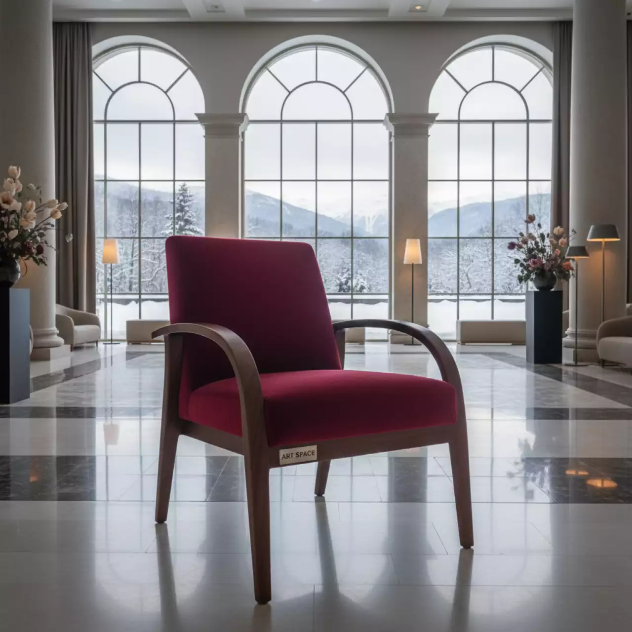 Аренда Стул Роза велюр Velutto ножки бук под лаком в Radisson Collection Paradise — ART SPACE