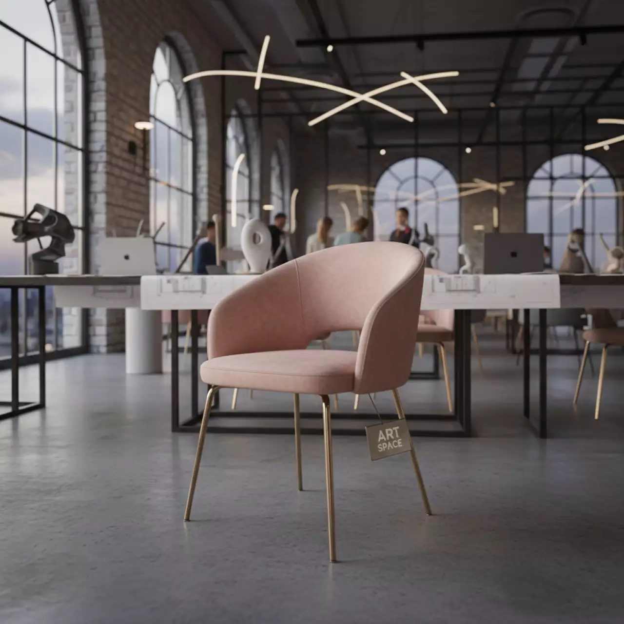 Аренда Стул розовый золотой Whispered Fusion в ресторане «Voda» — ART SPACE