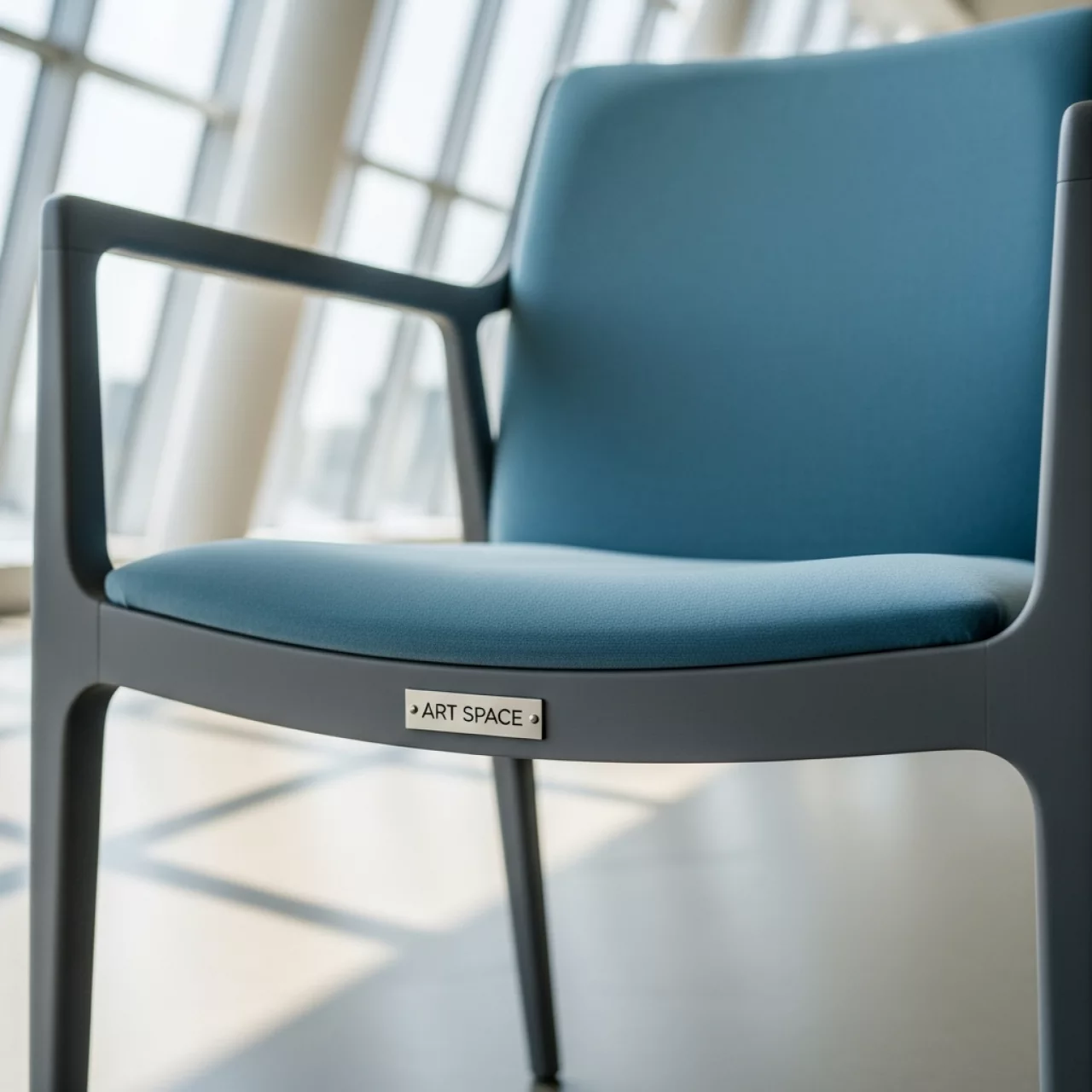 Аренда Стул РУФФО дымчатый голубая бархатная подушка в Сириус Арене — ART SPACE