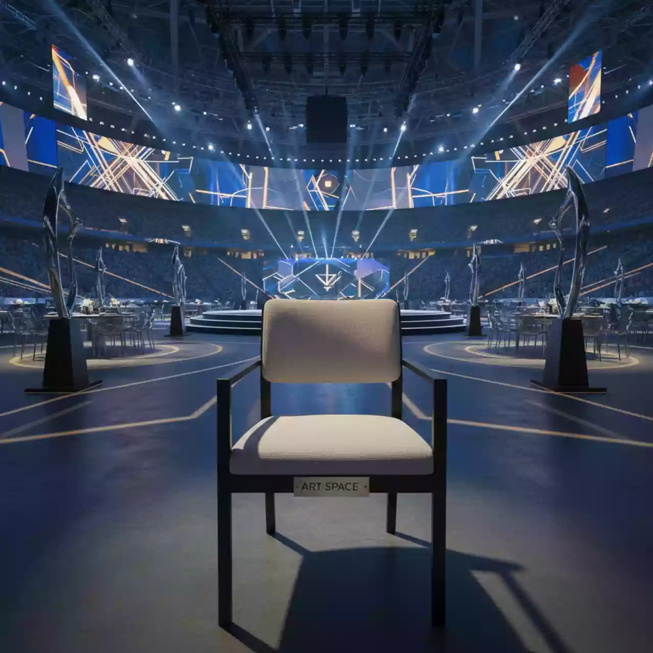 Аренда Стул Ruse каркас черный светло бежевый на арене «Фишт» — ART SPACE