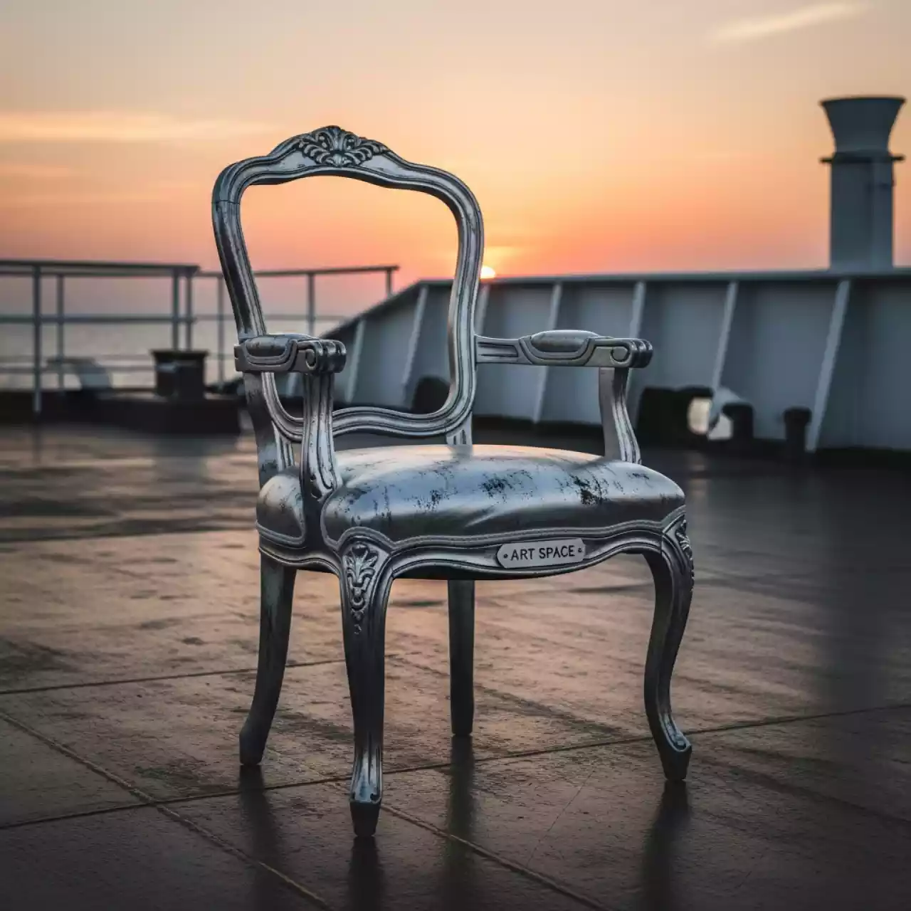 Аренда Стул с патиной Наполеон с серебром на теплоходе «Дагомыс» — ART SPACE