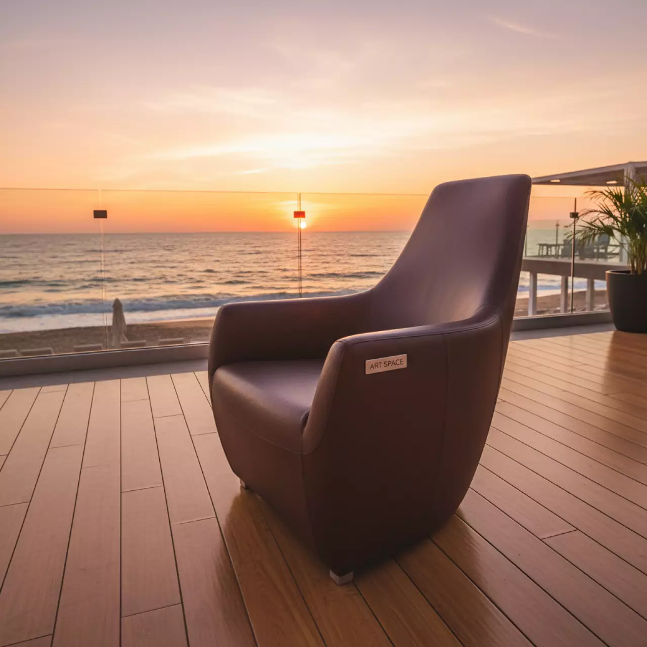 Аренда Стул с подлокотниками коричневый Gorg на пляжных клубах Хосты — ART SPACE