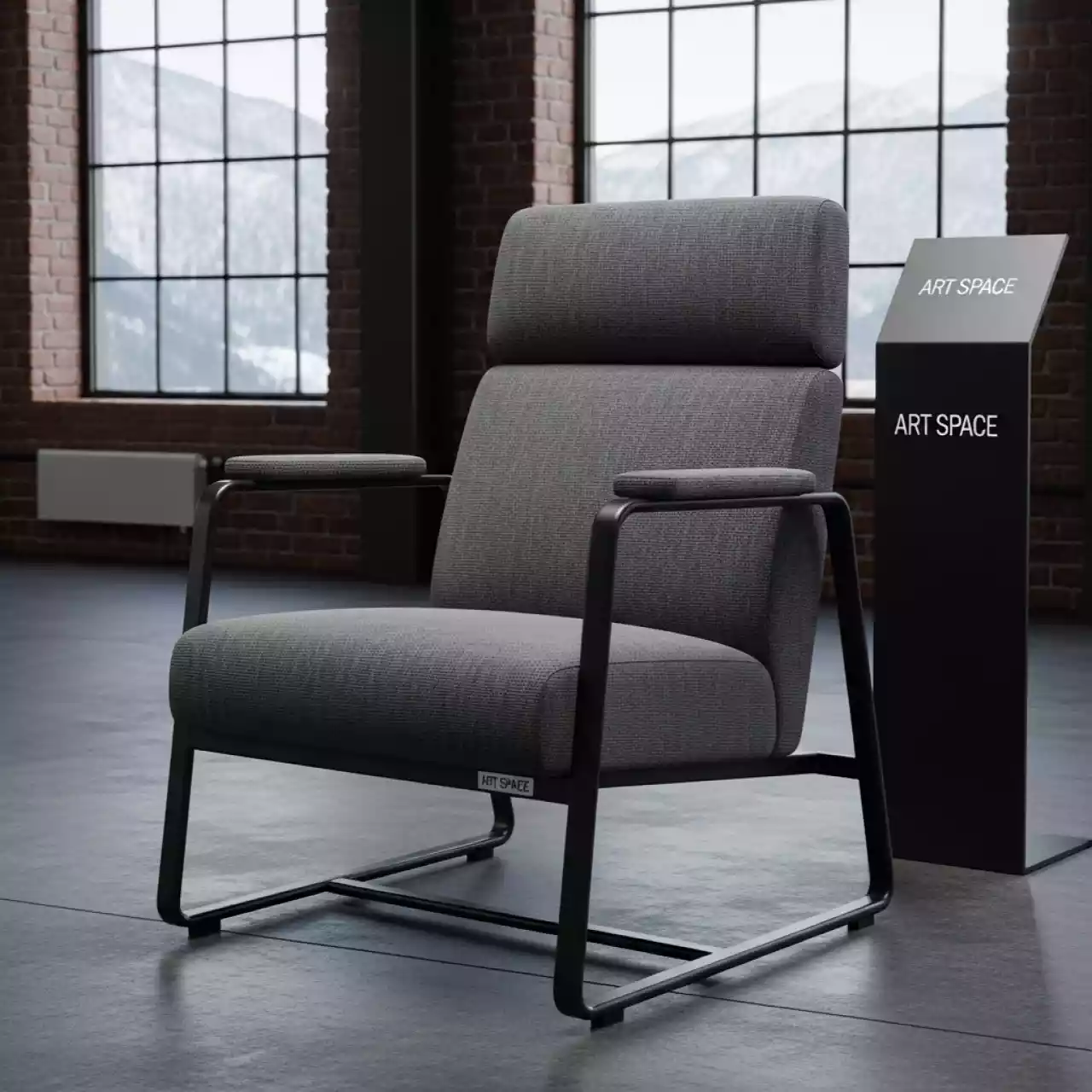 Аренда Стул с подлокотниками Ральф серый в этно-парке «Моя Россия» — ART SPACE