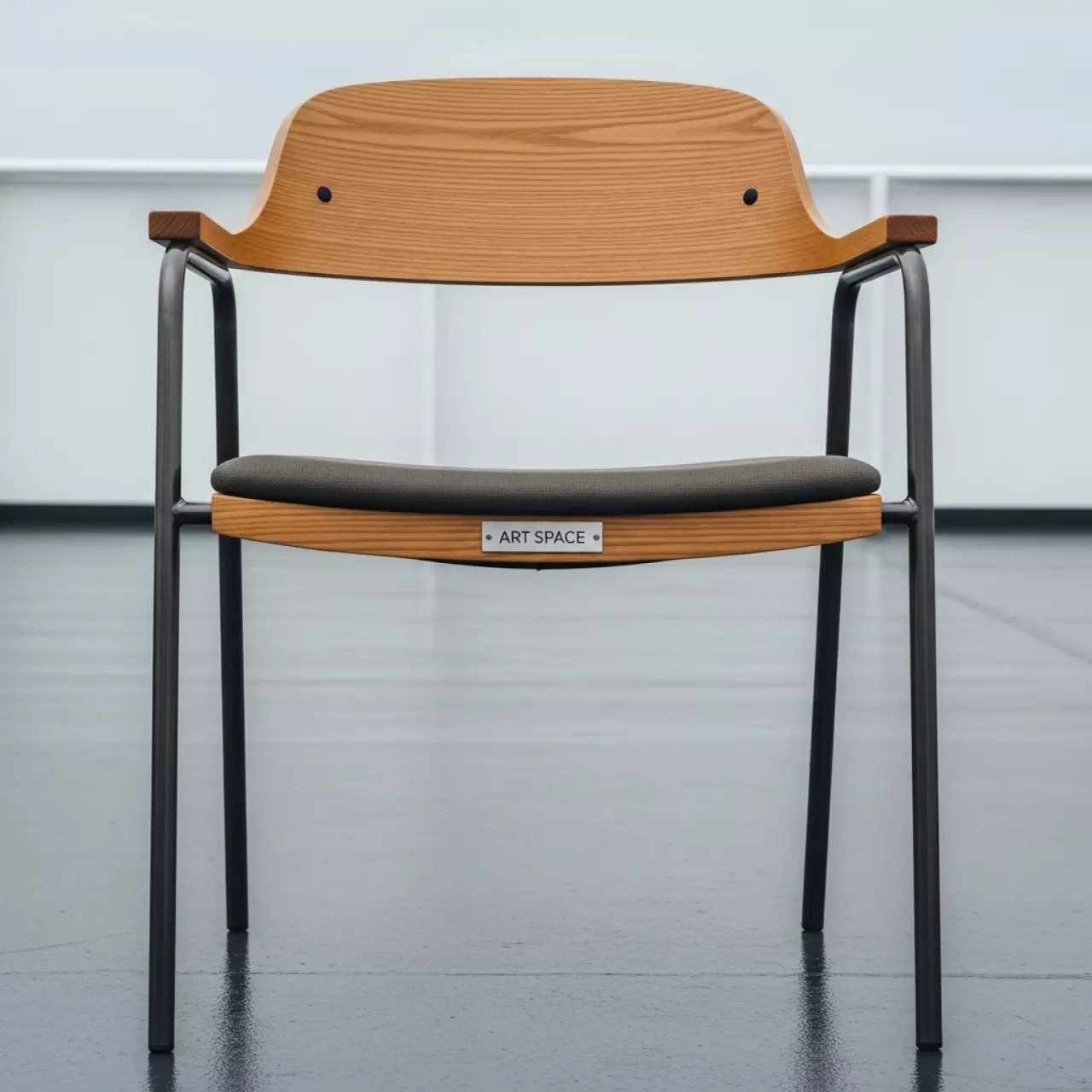 Аренда Стул с подлокотниками спинка дерево металлические ножки Kato на VIP теплоходе (Морпорт Сочи) — ART SPACE