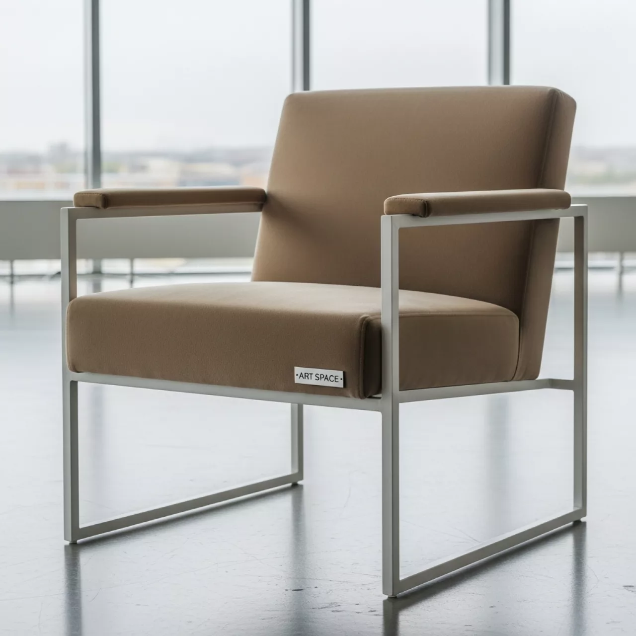 Аренда Стул с подлокотниками Вайд каркас белый велюр латте в зале «Чайка» (Морпорт) — ART SPACE