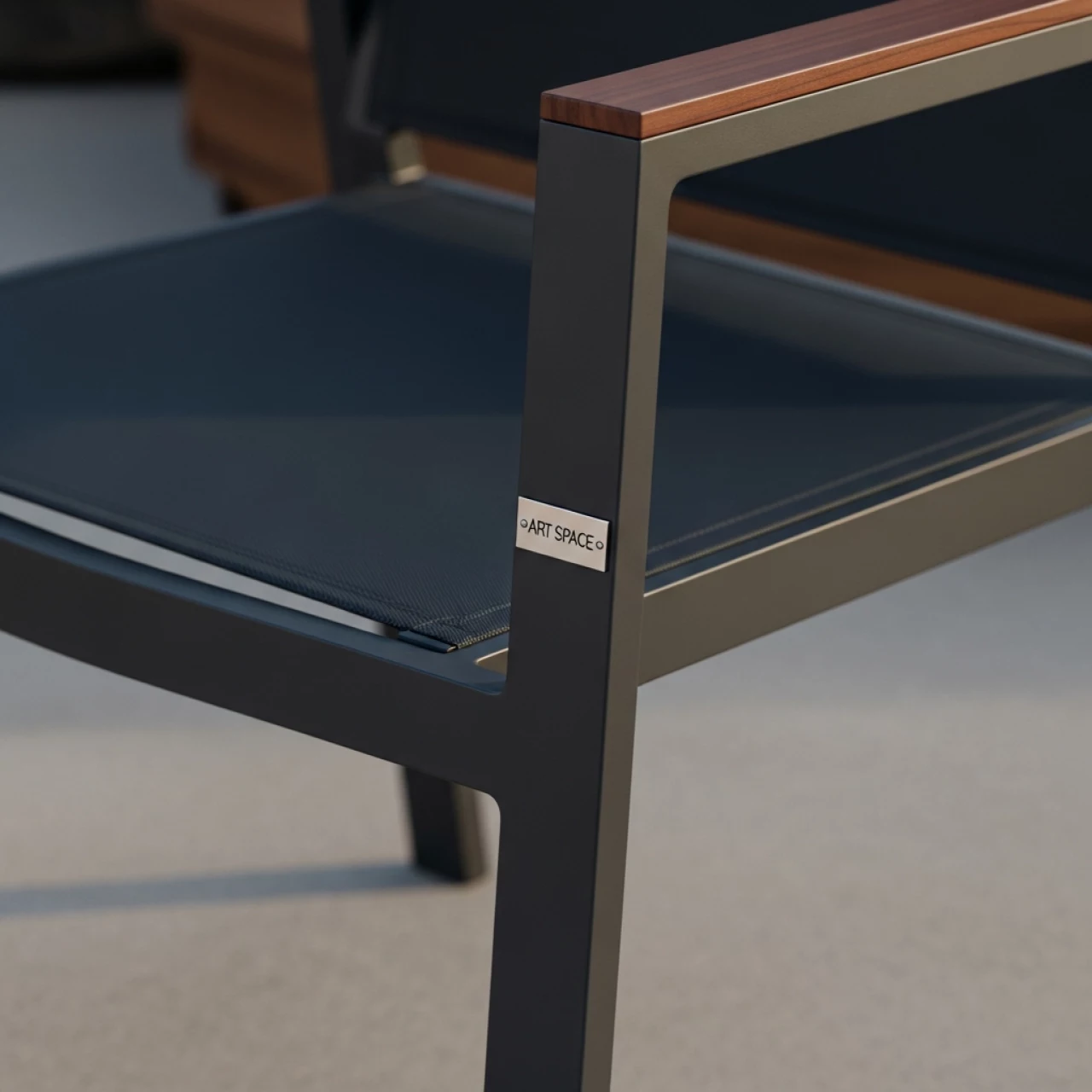 Аренда Стул садовый Callisto Giardino алюминий шоколад антрацит в пляжном клубе Del Mar — ART SPACE