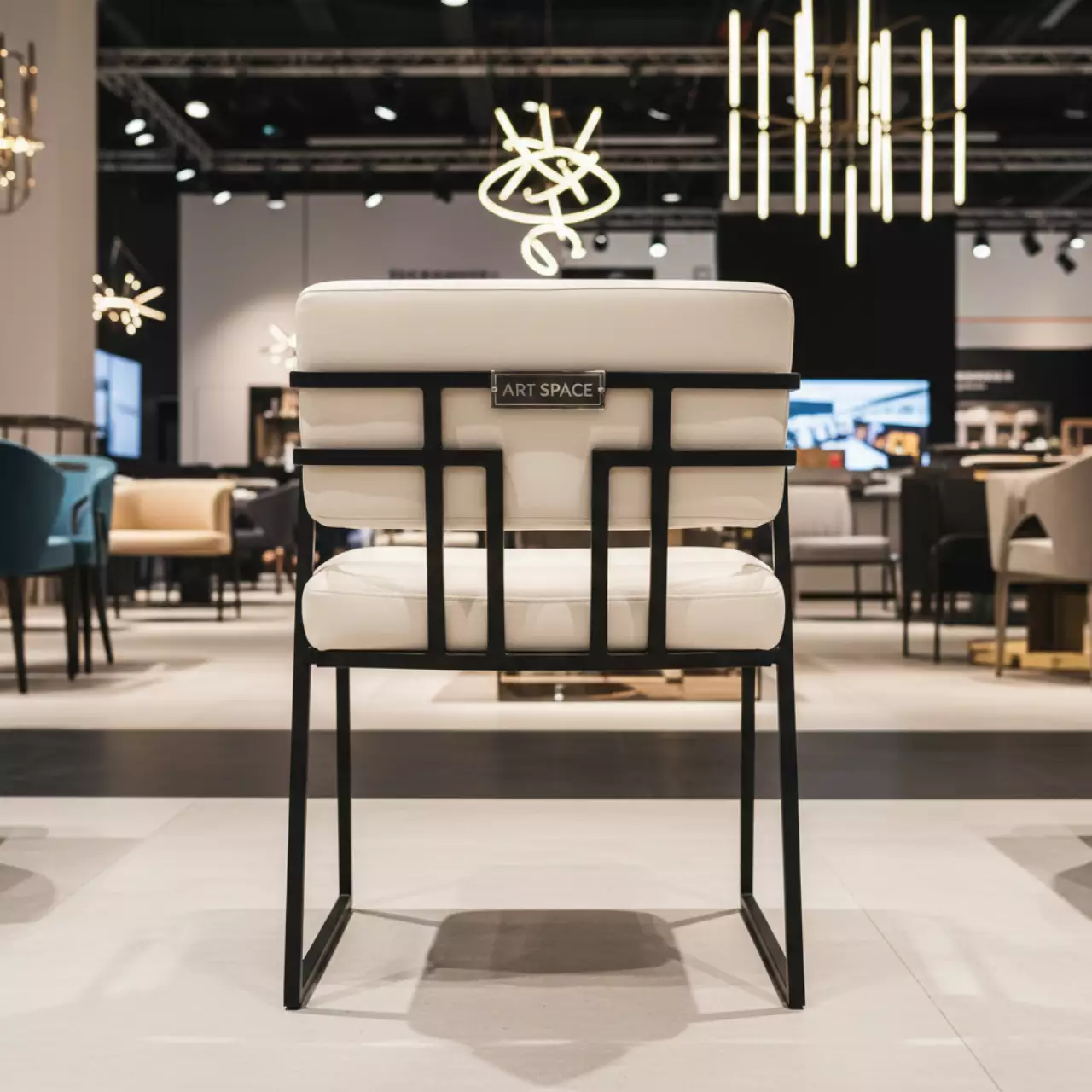 Аренда Стул Саф Ина каркас черный молочный в Mövenpick Hotel — ART SPACE