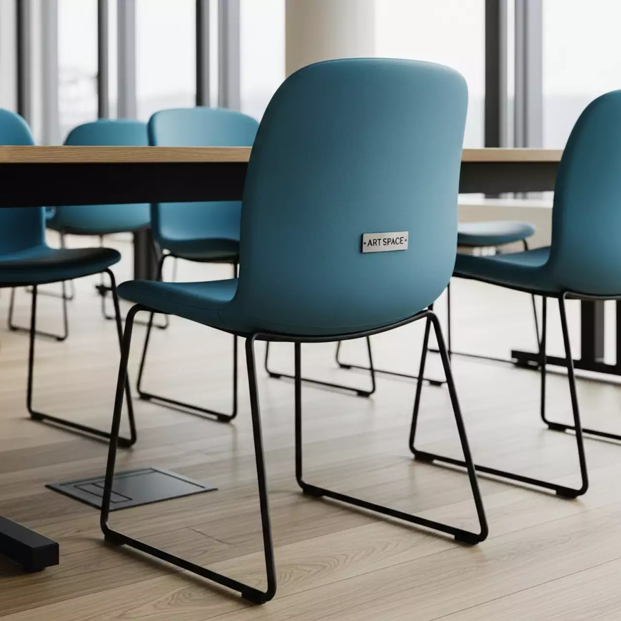 Аренда Стул Саф Ина синий экокожа каркас черный в Novotel Resort — ART SPACE