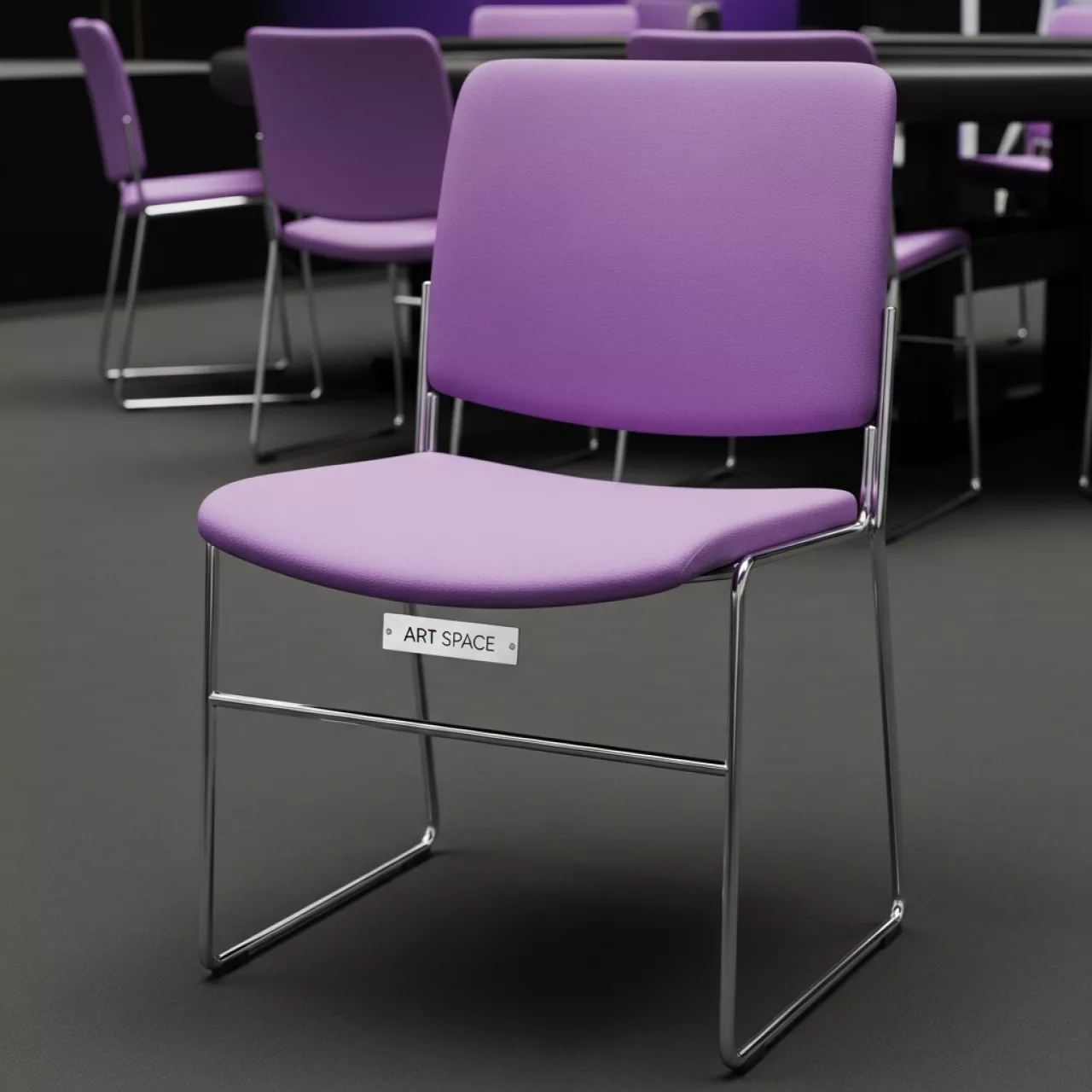 Аренда Стул Саф Ина сиреневый каркас серебристый в Skypark Sochi — ART SPACE