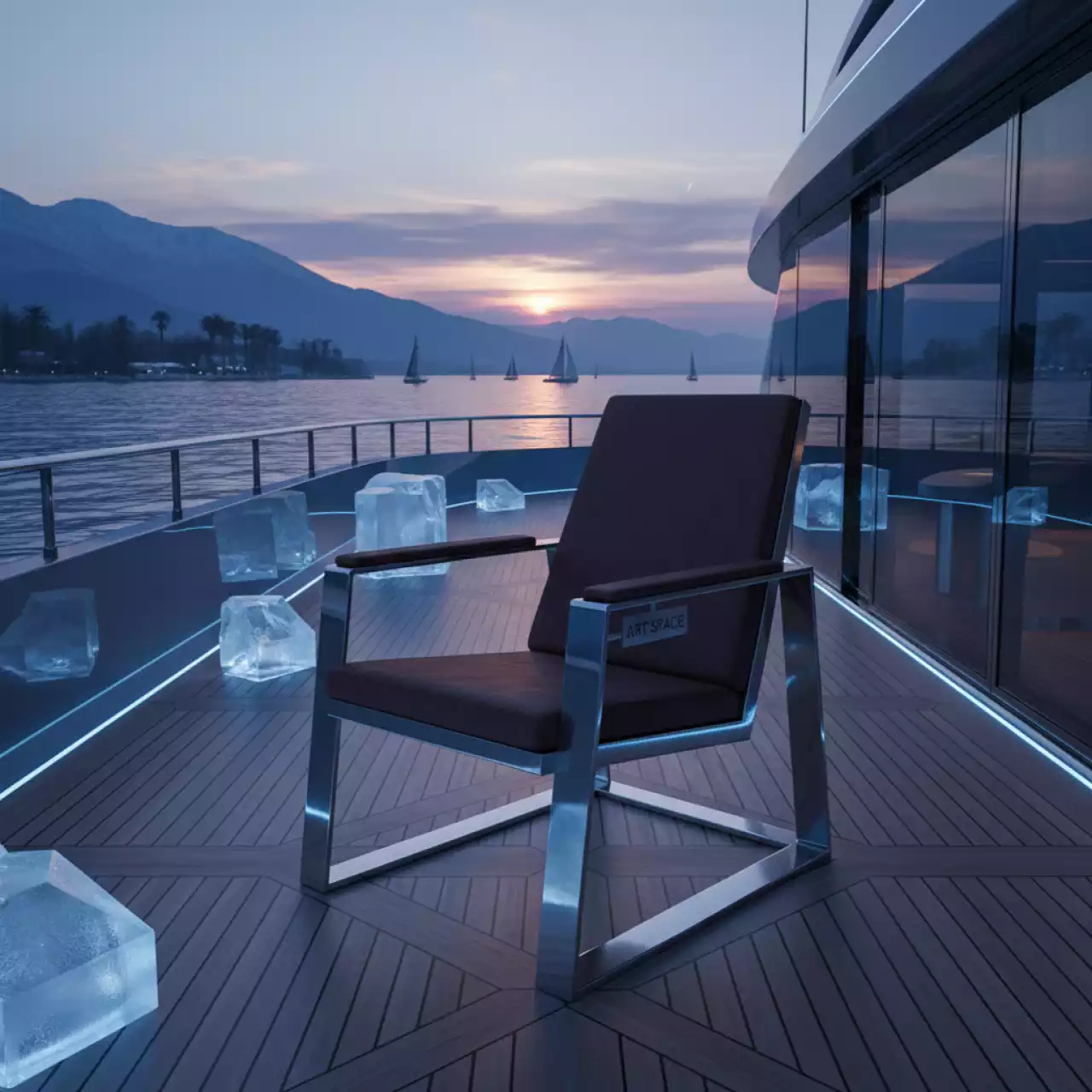 Аренда Стул Саф Ина темно коричневый каркас серебро на парусной регате (Сочи) — ART SPACE