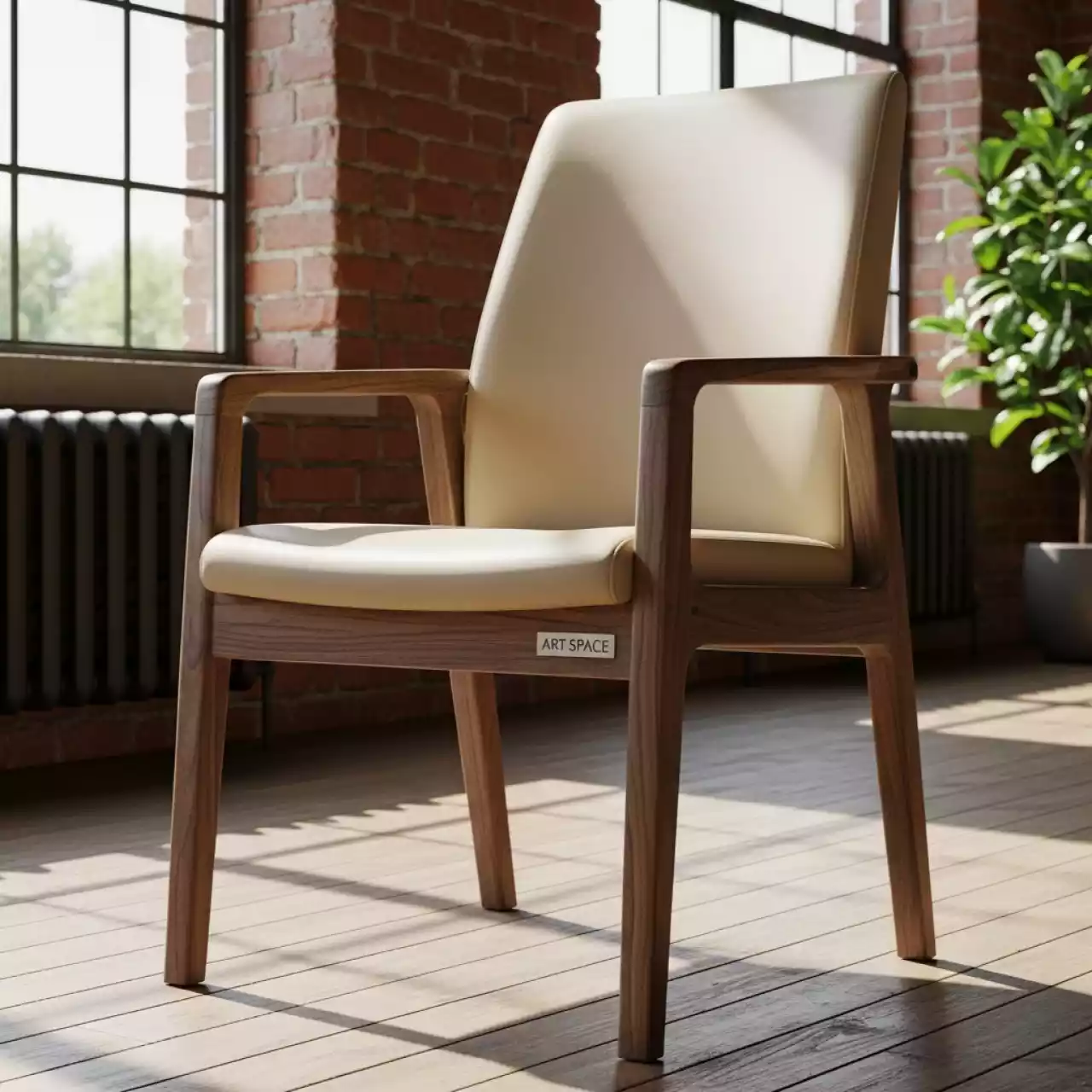 Аренда Стул Safir экокожа Luxa almond бежевая старинный орех в усадьбе Голицына — ART SPACE