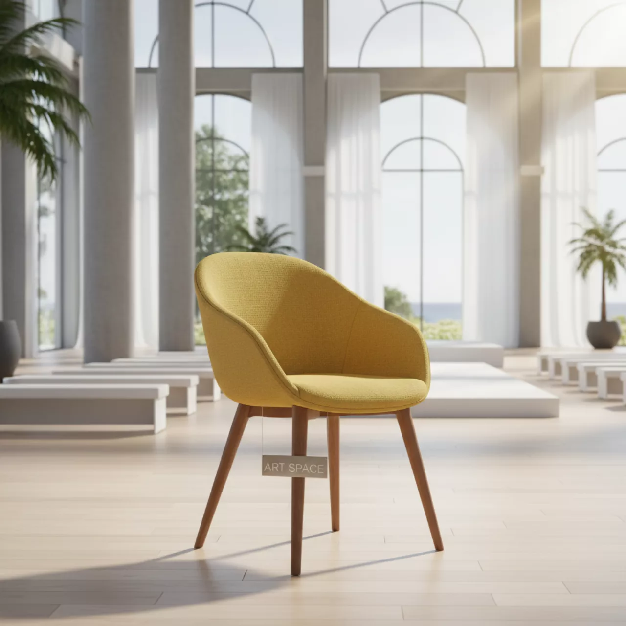 Аренда Стул Safir рогожка Montreal горчичный светлый орех в конгресс-холле отеля Жемчужина — ART SPACE