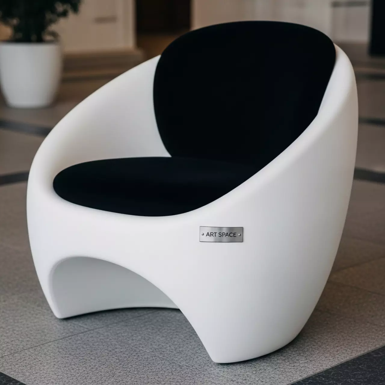 Аренда Стул Safir велюр черный Velutto органика белая на вилле «Анна» — ART SPACE