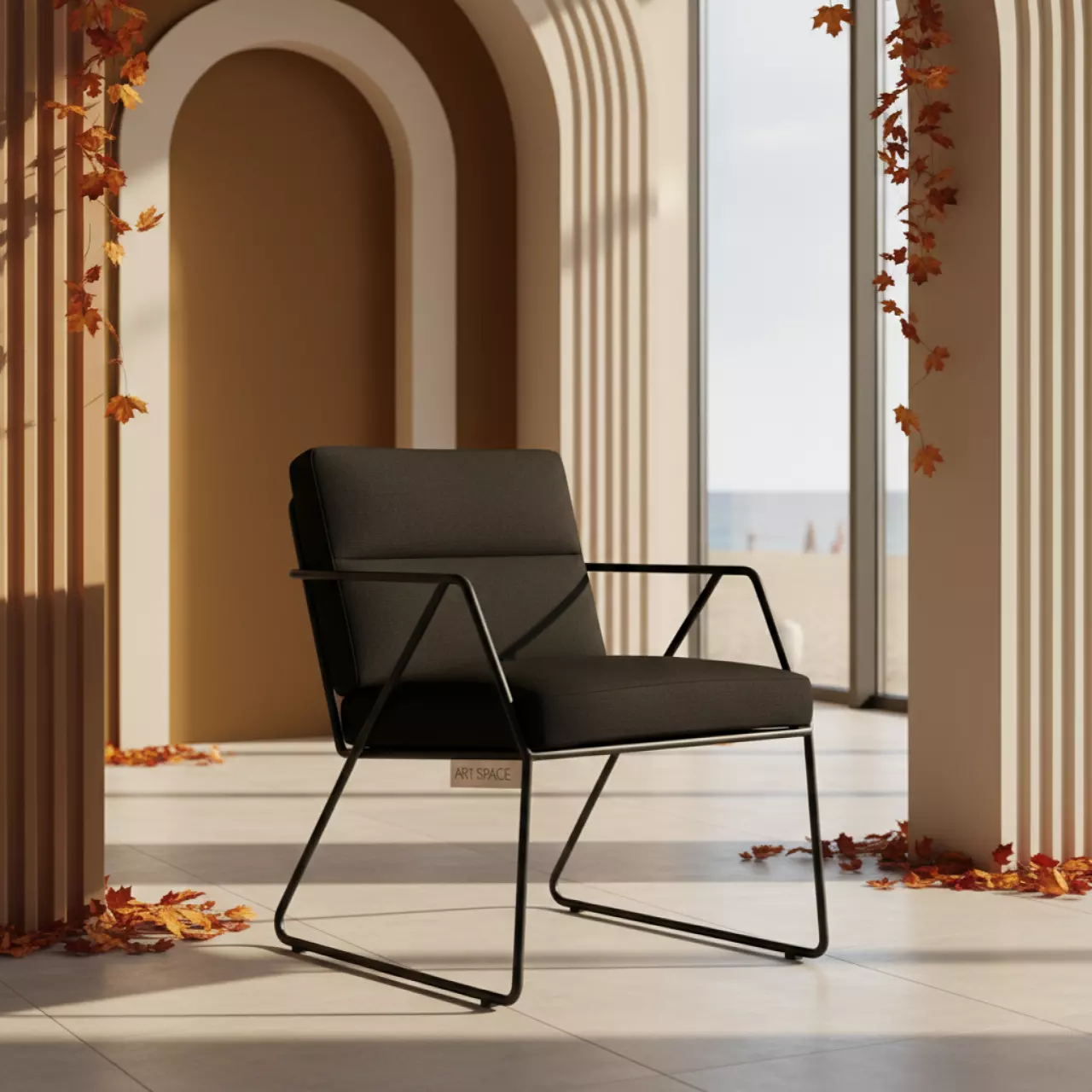 Аренда Стул Самба черная рогожка черный каркас на пляжных клубах Хосты — ART SPACE