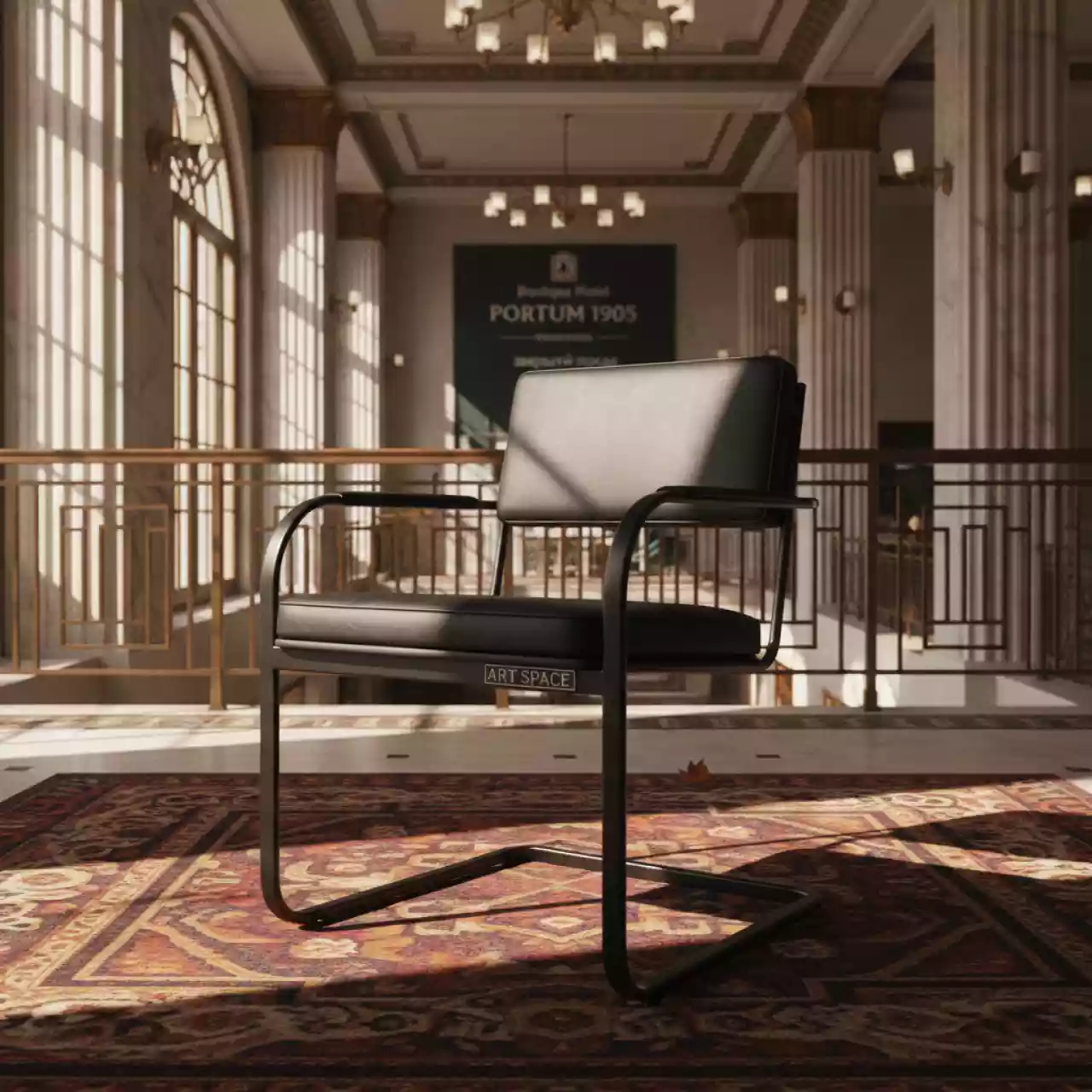 Аренда Стул Samba искусственная кожа черная каркас черный в Boutique Hotel PORTUM 1905 — ART SPACE