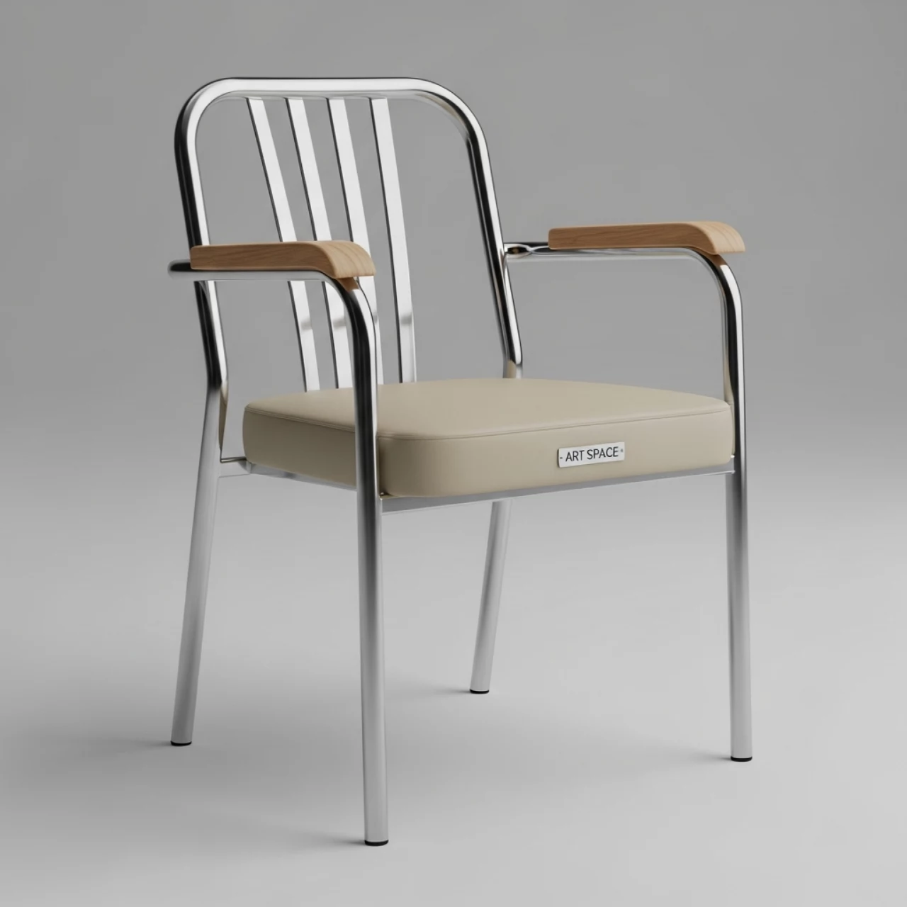 Аренда Стул Самба кожзам Nitro Beige каркас гальваника подлокотники бук в Courtyard by Marriott Sochi — ART SPACE