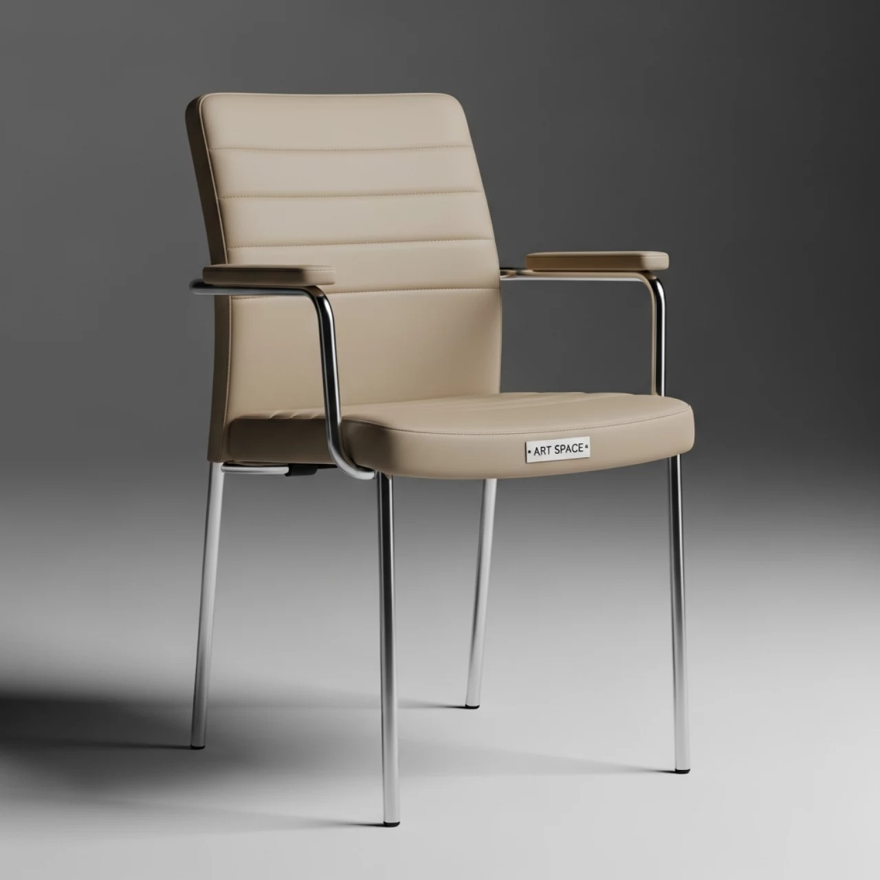 Аренда Стул Самба кожзам Nitro Beige каркас хром гальваника мягкие подлокотники в Rodina Grand Hotel & SPA — ART SPACE