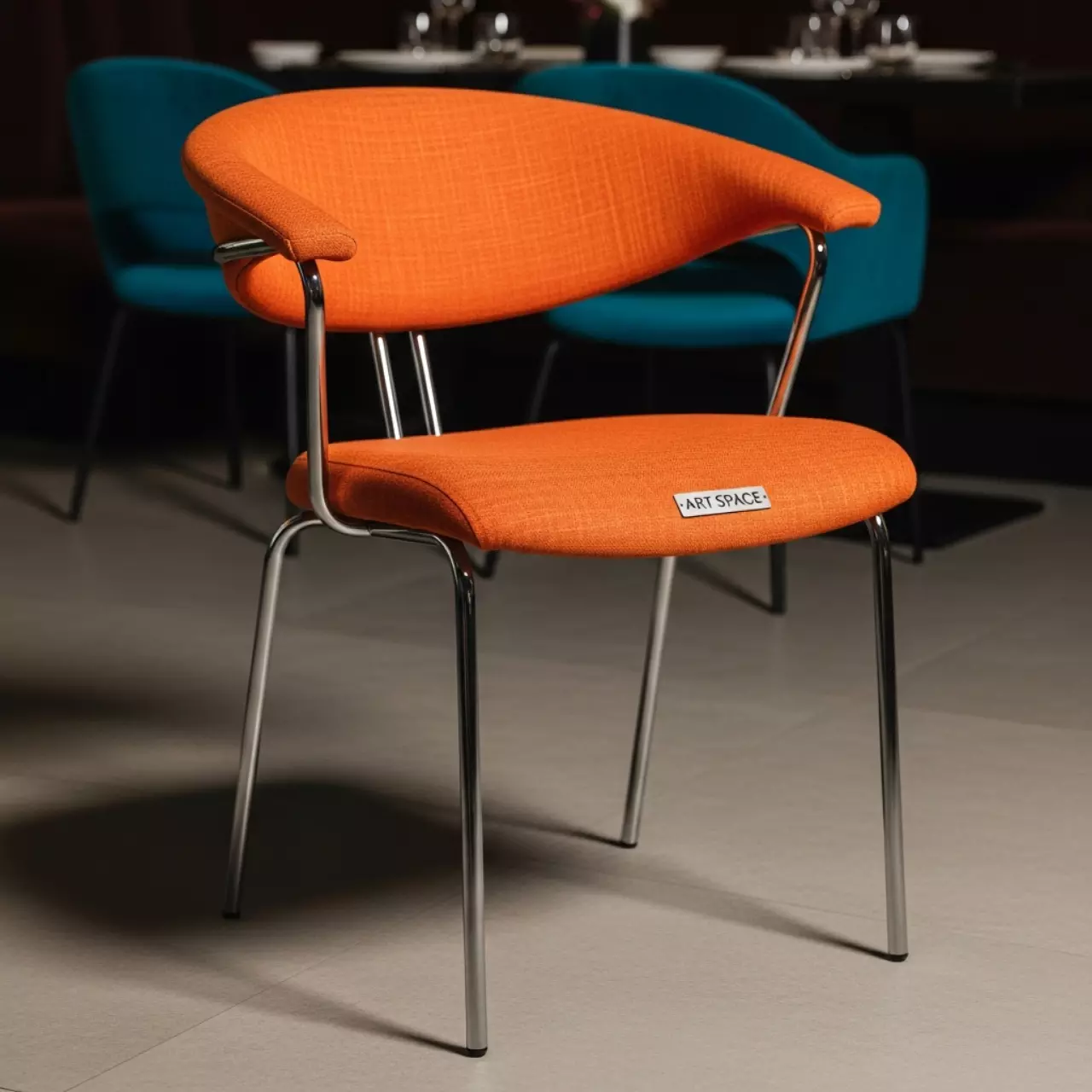 Аренда Стул Самба оранжевый хромированный каркас в ресторане «Высота 5642» — ART SPACE