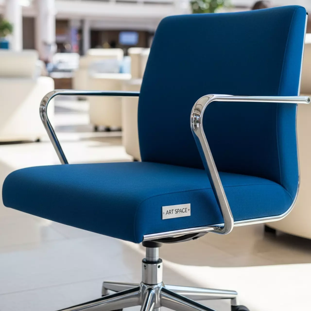 Аренда Стул Самба синий каркас серебро в казино «Сочи» — ART SPACE