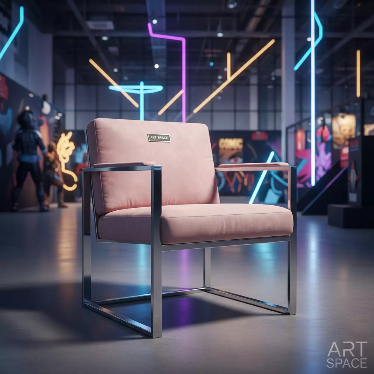 Аренда Стул серебристый жемчужно розовый бархат ОКТАВА в комплексе Sea Galaxy — ART SPACE