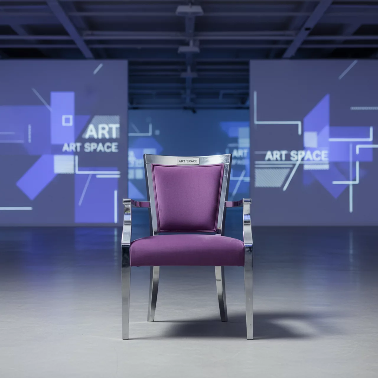Аренда Стул серебряный ОКТАВА лиловый в санатории «Металлург» — ART SPACE