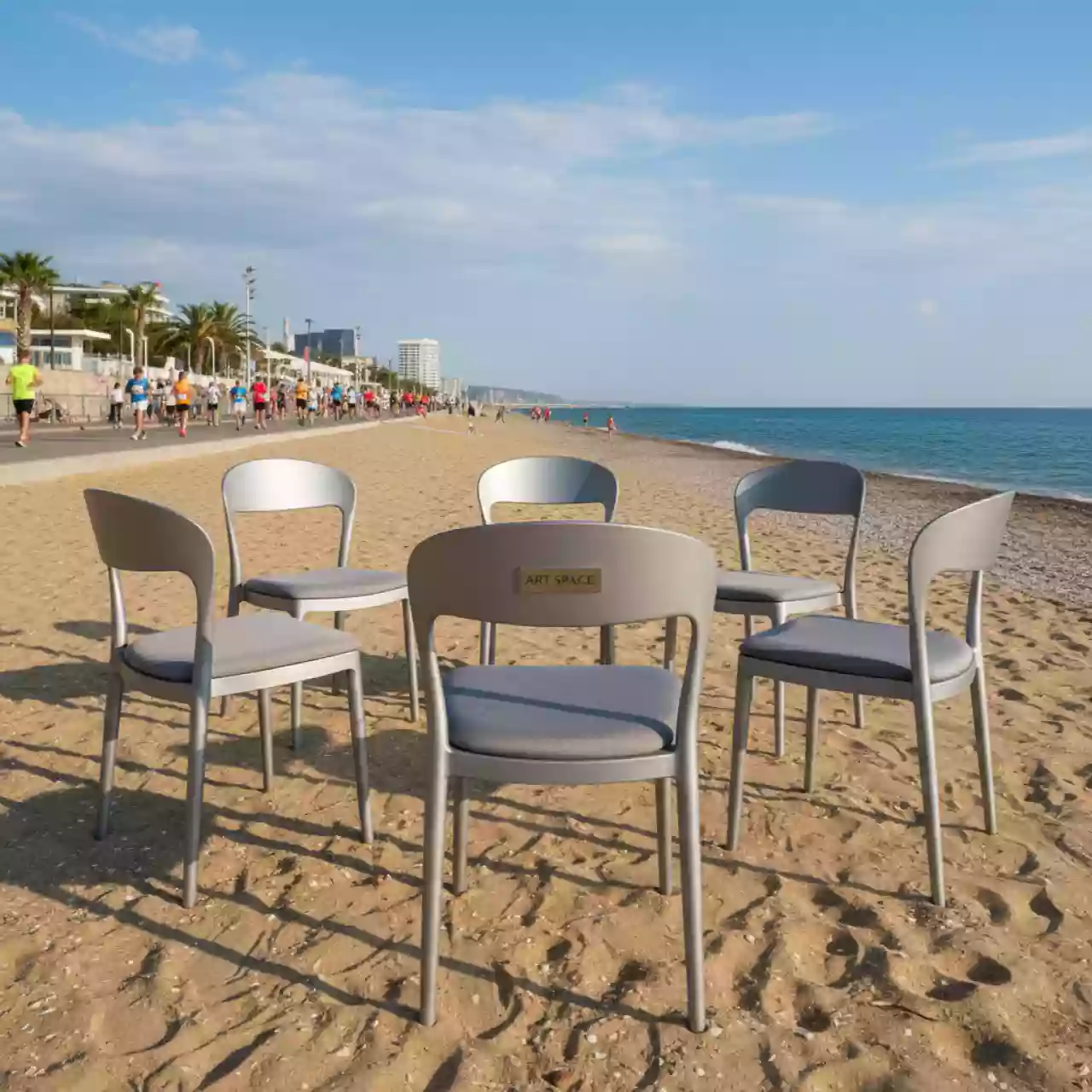 Аренда Стул серебряный пепельный ДЮПОН на пляже «Маяк» — ART SPACE