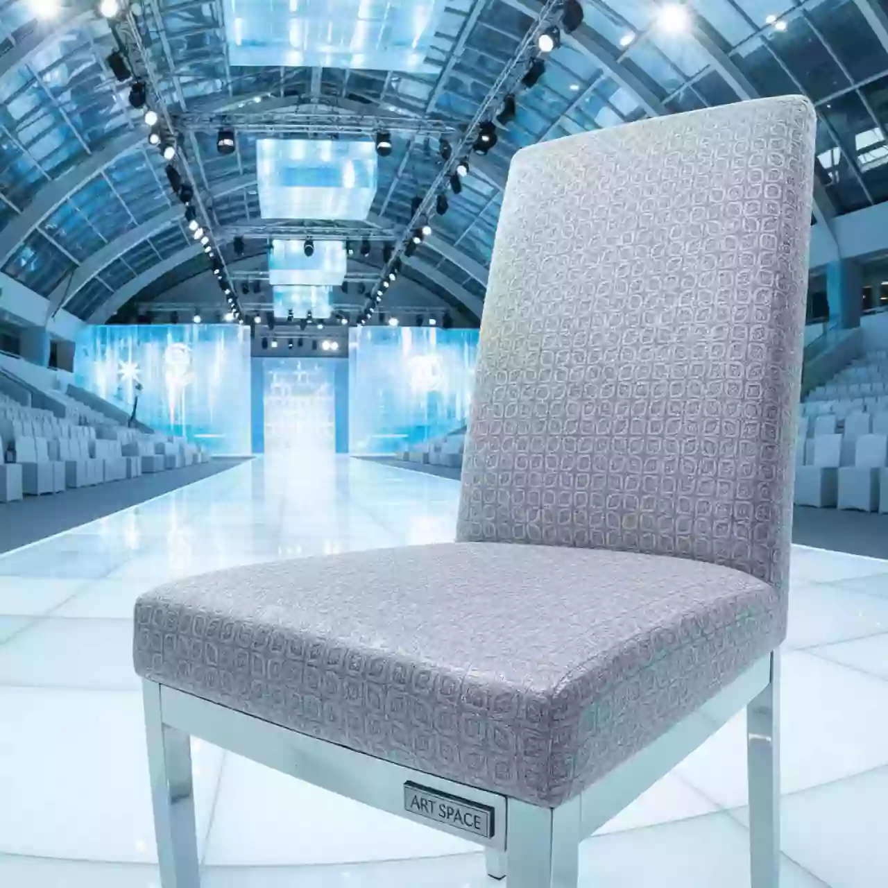 Аренда Стул серебряный жаккард Форест Гамп в Ледовом дворце «Айсберг» — ART SPACE