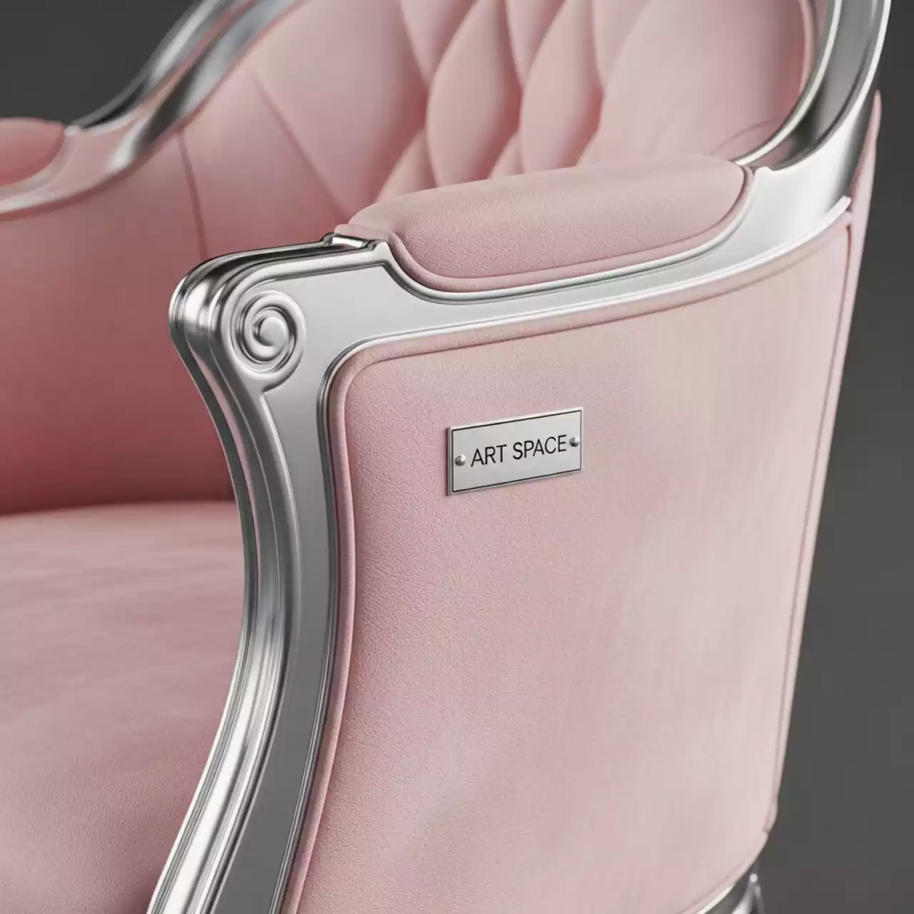 Аренда Стул серебряный жемчужно розовый бархатный ОКТАВА в Rixos Krasnaya Polyana — ART SPACE