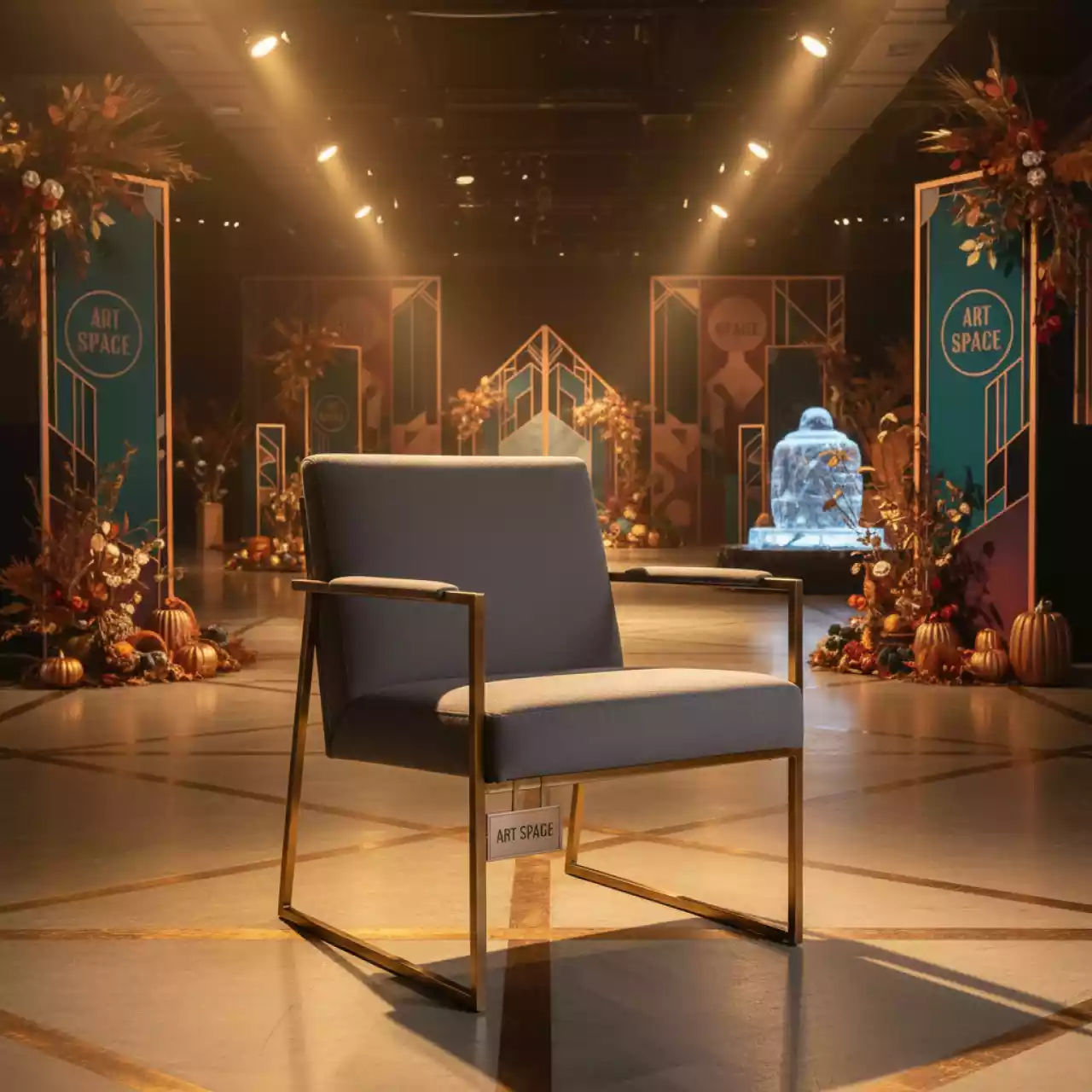 Аренда Стул серый каркас золото Фирд в Керлинговом центре «Ледяной куб» — ART SPACE