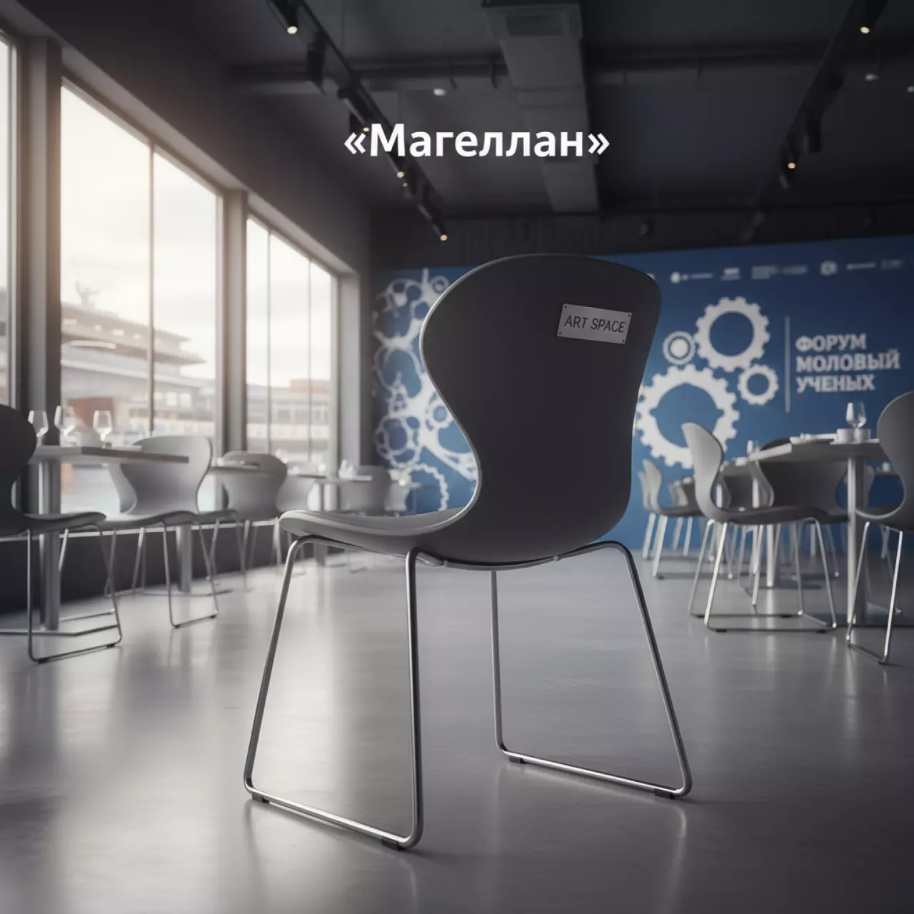 Аренда Стул серый пластиковый в ресторане «Магеллан» — ART SPACE