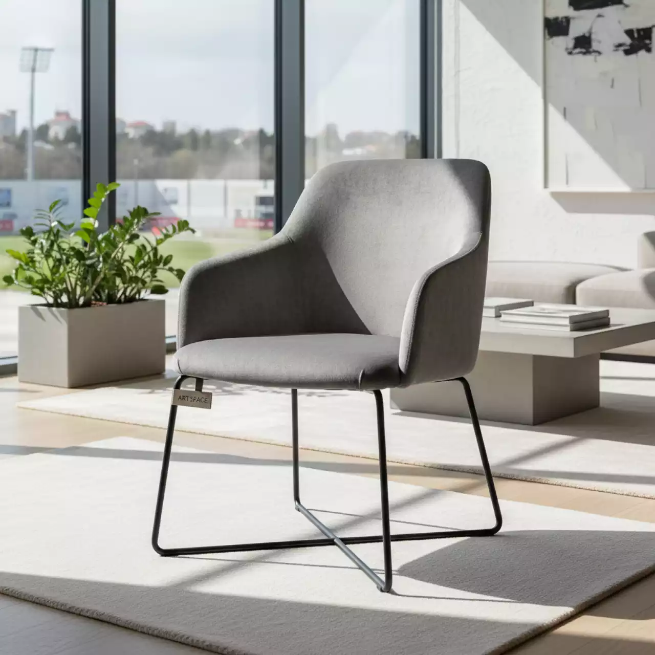 Аренда Стул серый велюр черные ножки Solar в Imeretinskiy Hotel — ART SPACE